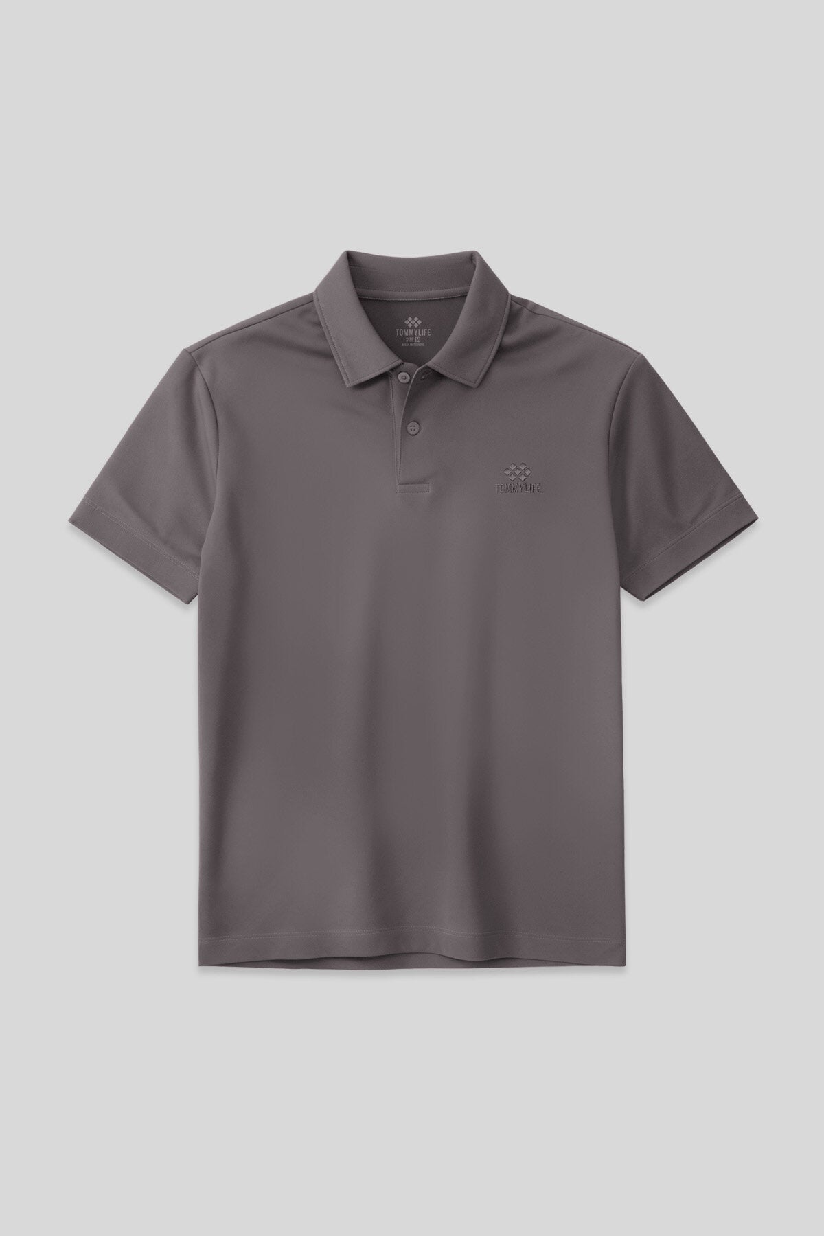 Koyu Gri Standart Kalıp Basic Polo Yaka Erkek T-Shirt - 87748