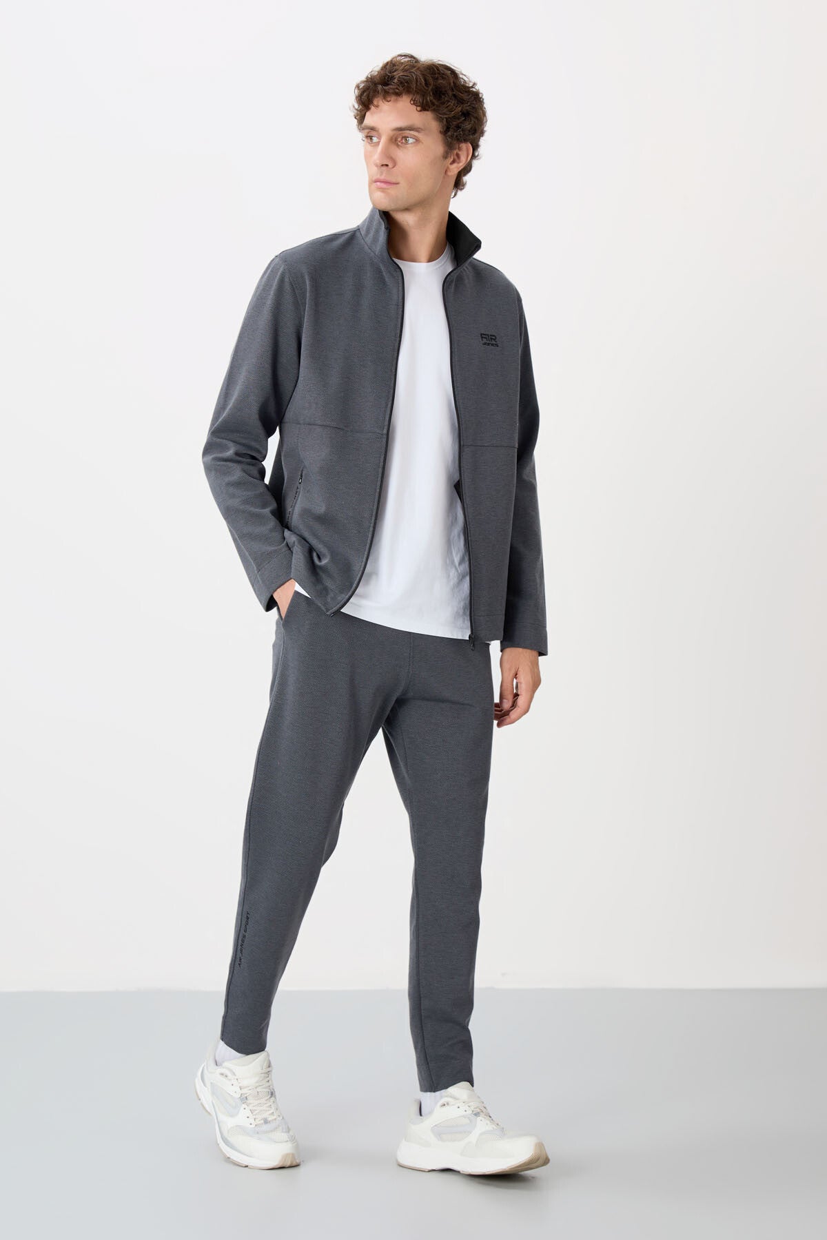 Carlos Koyu Gri Standart Kalıp Erkek Eşofman Takım - 85209
