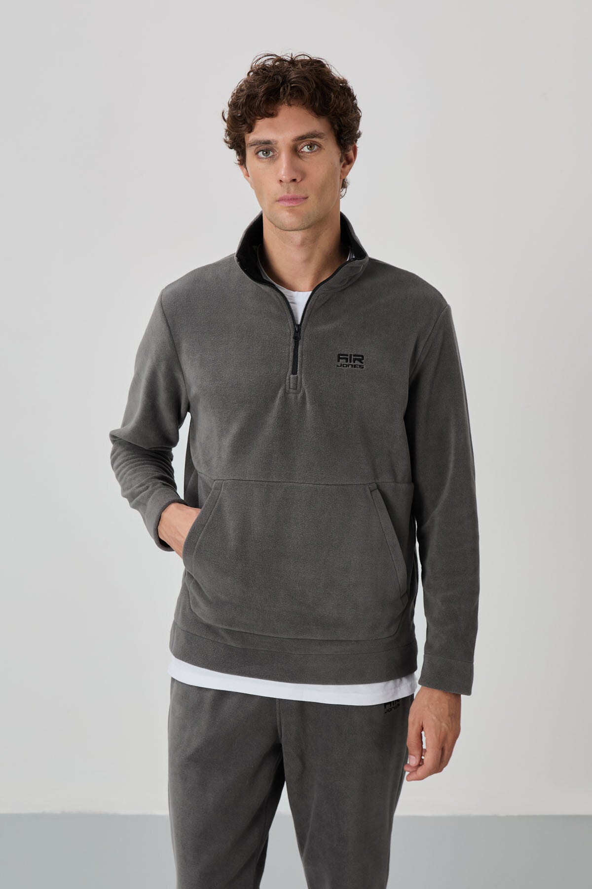 Carol Koyu Gri Polar Erkek Eşofman Takım - 85226