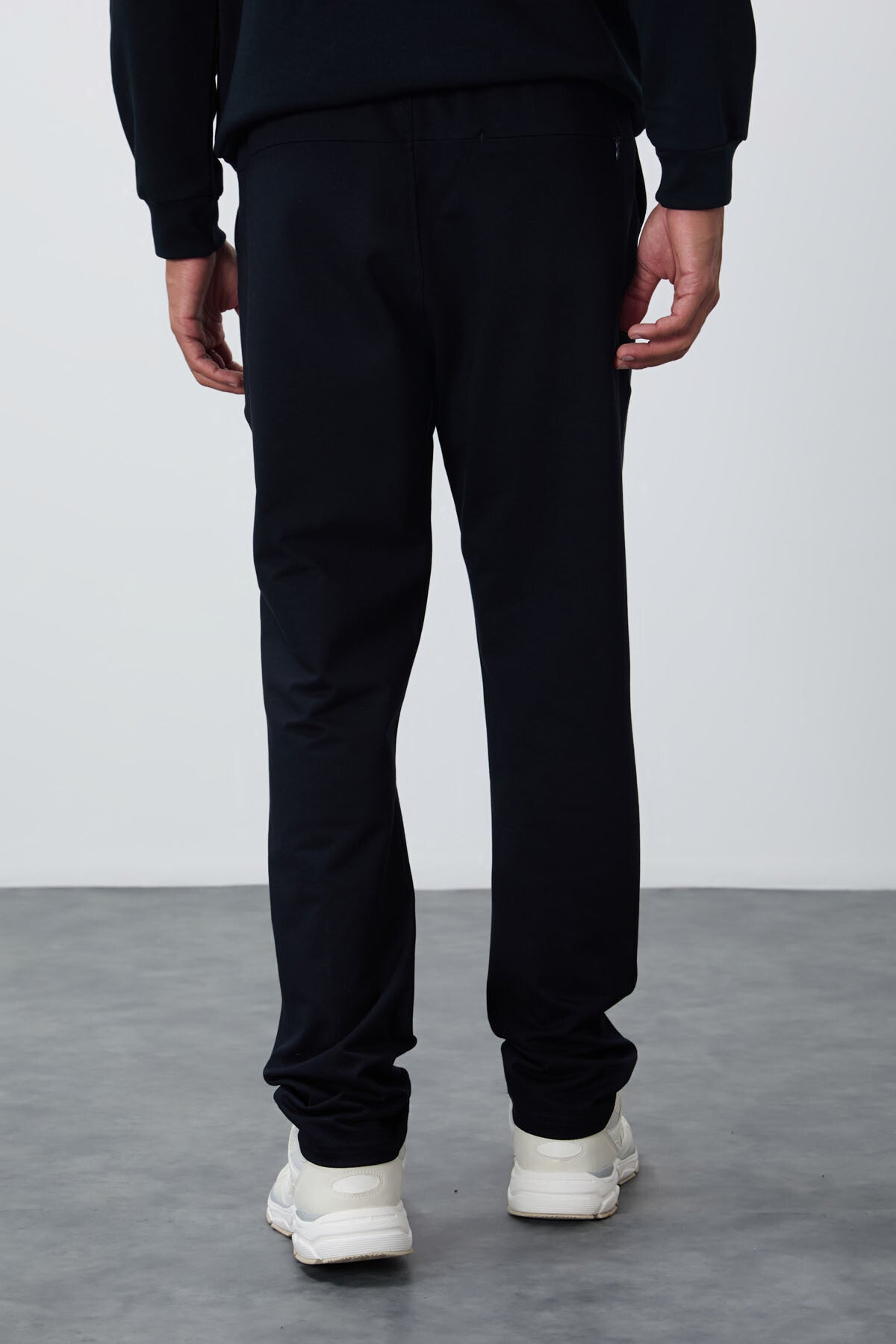 Lacivert Bağcıklı Cepli Standart Kalıp Klasik Paça Erkek Eşofman Alt - 84682