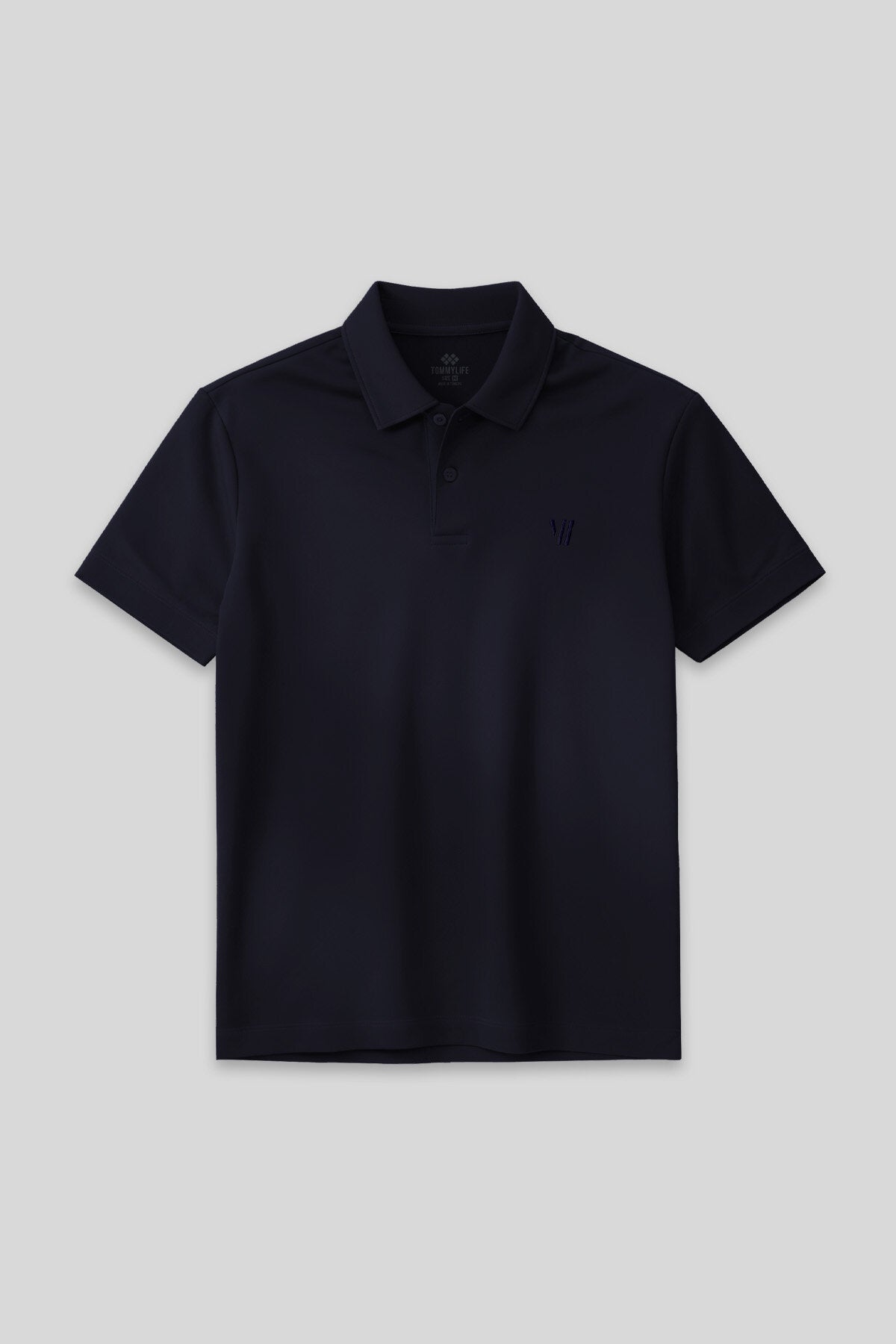 Lacivert Standart Kalıp Basic Polo Yaka Erkek T-Shirt - 87768