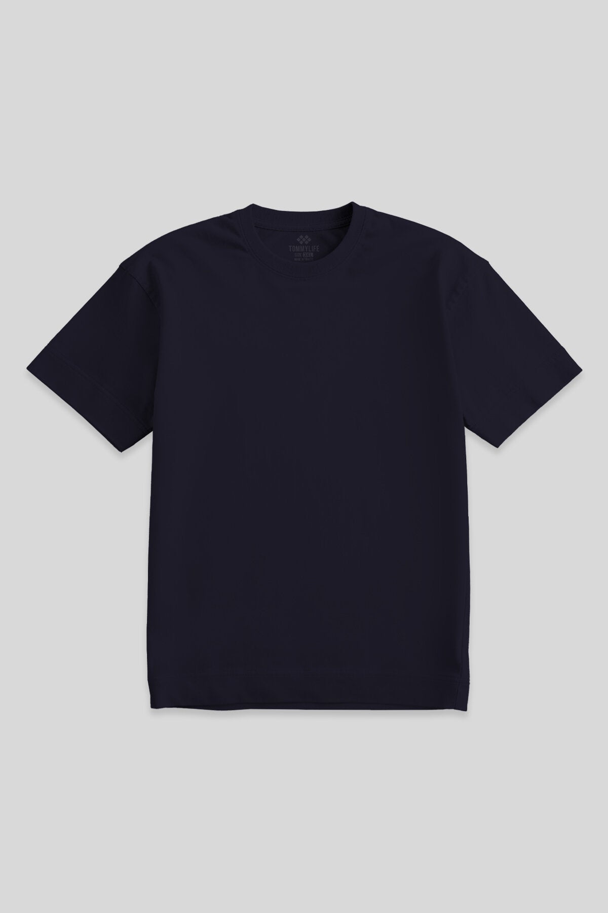 Lacivert Basic Kısa Kol O Yaka Büyük Beden Erkek T-Shirt - 88072