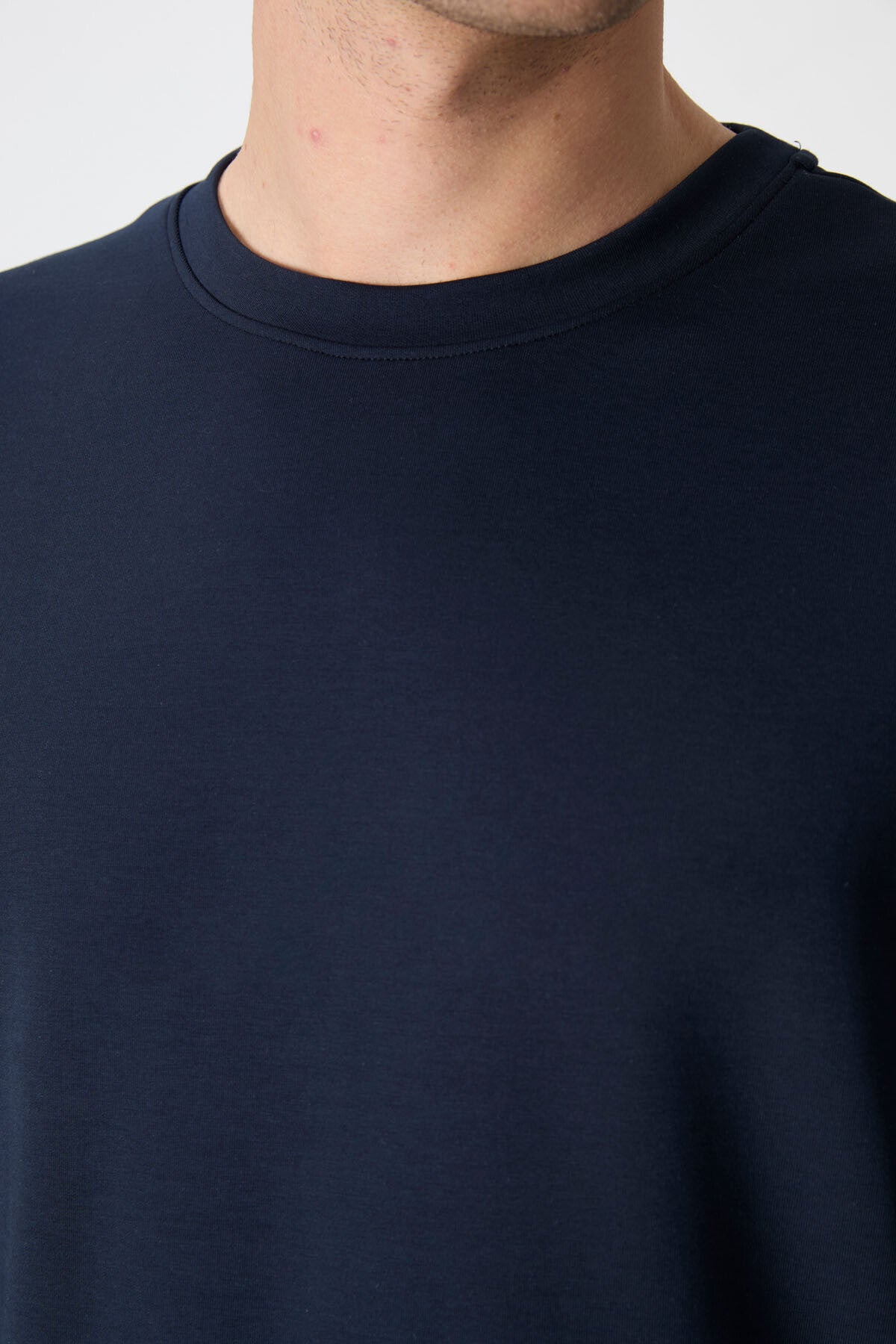 Lacivert Basic O Yaka Rahat Form Erkek Sweatshirt - 88053