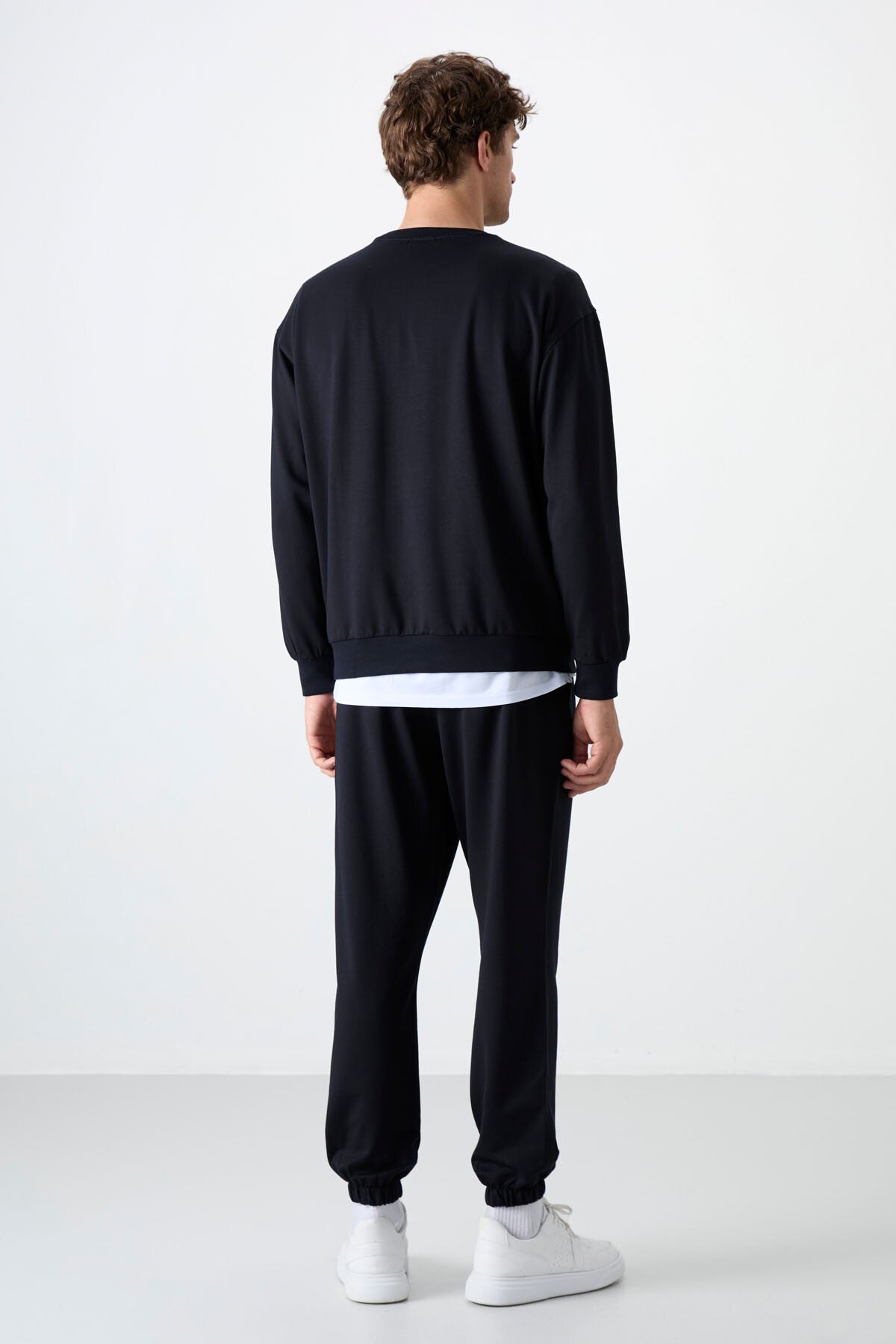 Lacivert Casual O Yaka Jogger Erkek Oversize Eşofman Takımı - 85120