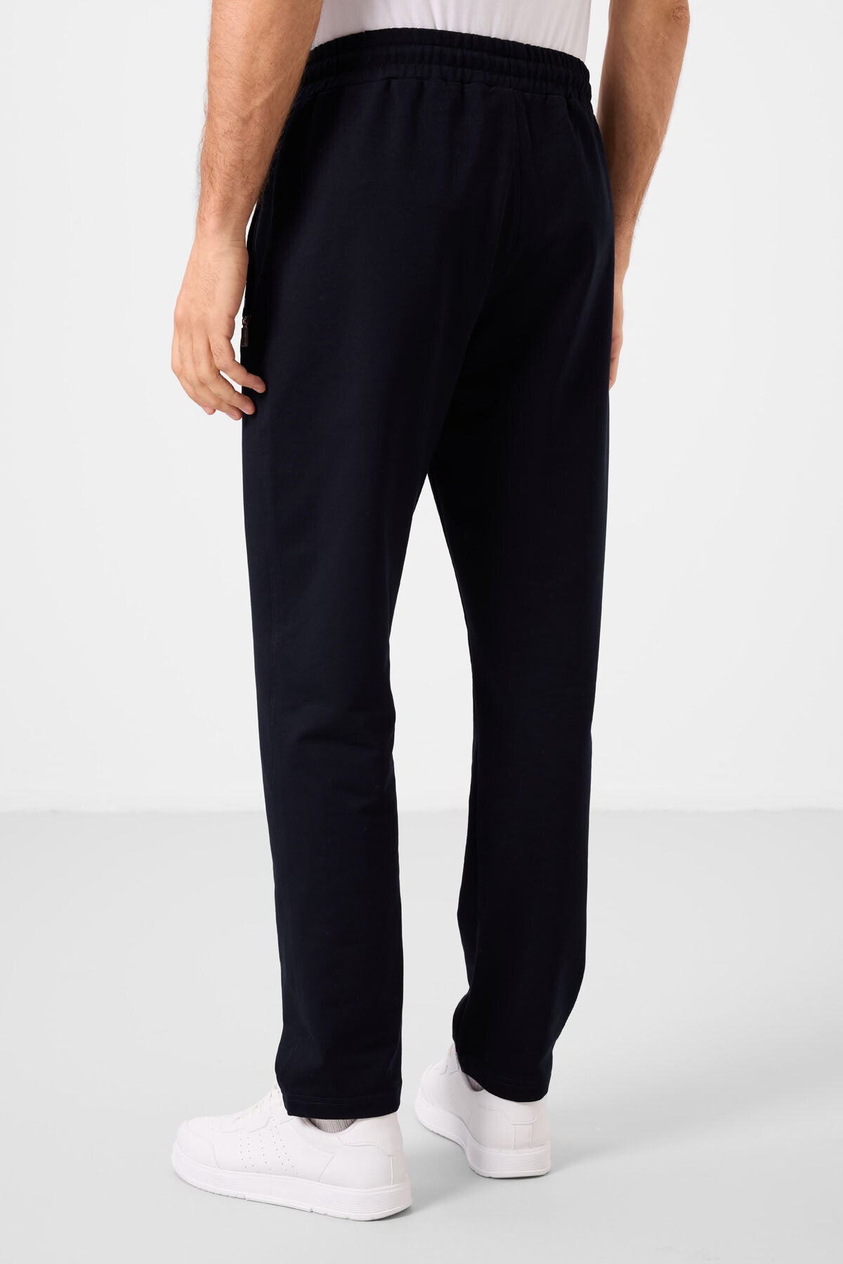 Lacivert Fermuar Cepli Dar Kalıp Klasik Paça Erkek Eşofman Alt - 84649