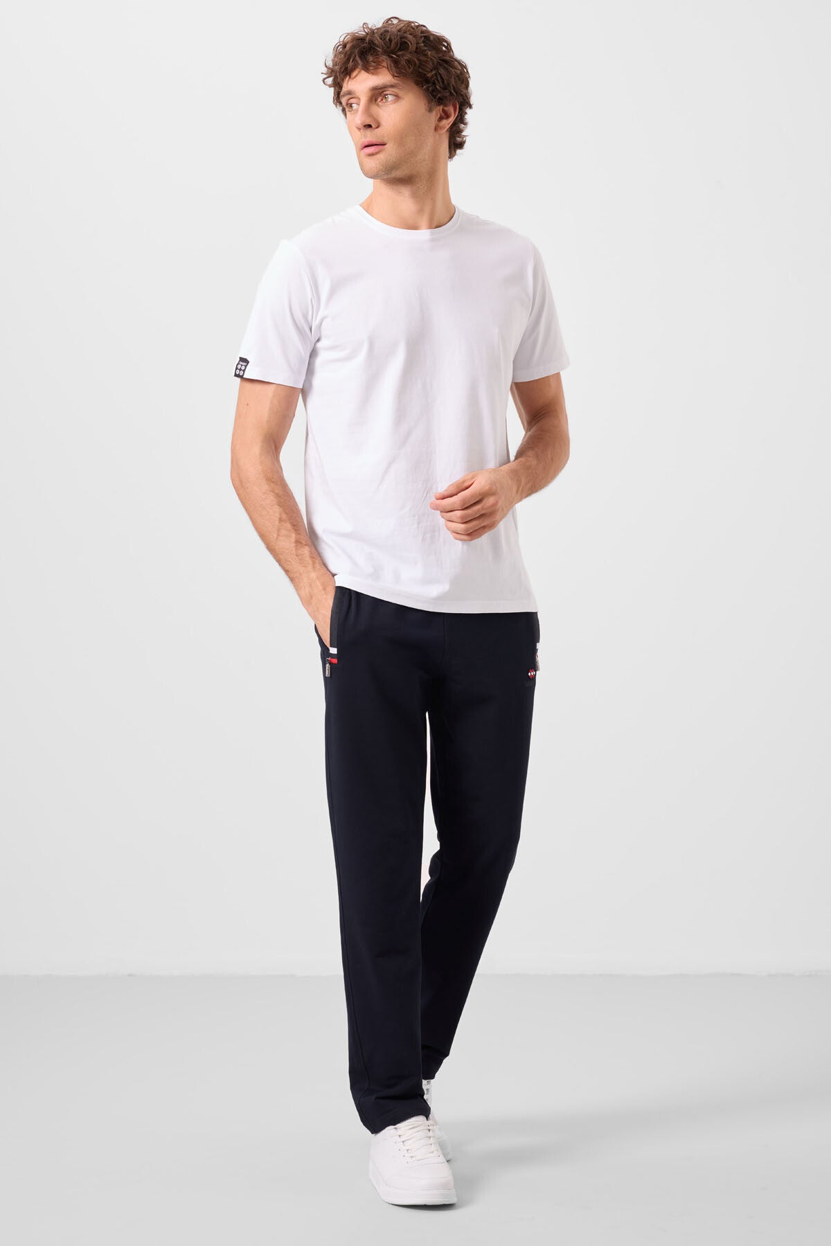 Lacivert Fermuar Cepli Dar Kalıp Klasik Paça Erkek Eşofman Alt - 84649