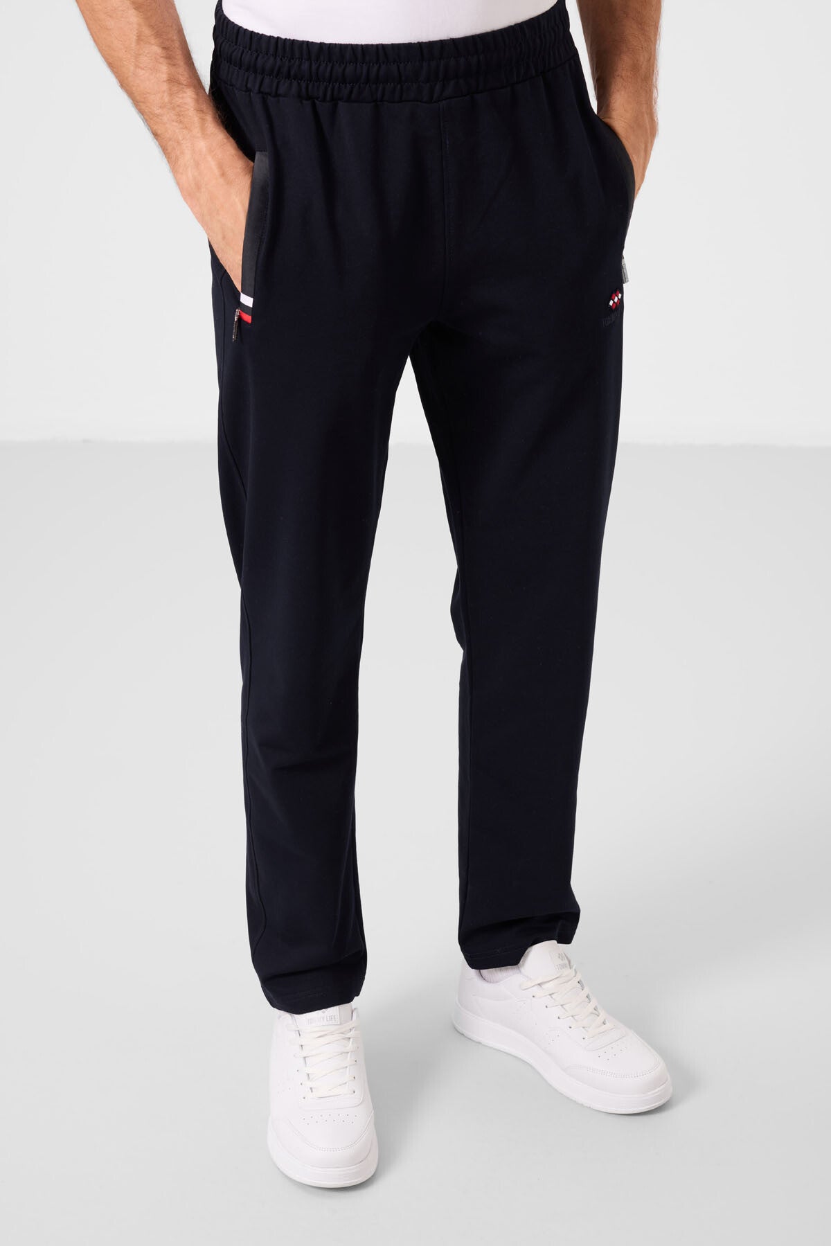 Lacivert Fermuar Cepli Dar Kalıp Klasik Paça Erkek Eşofman Alt - 84649