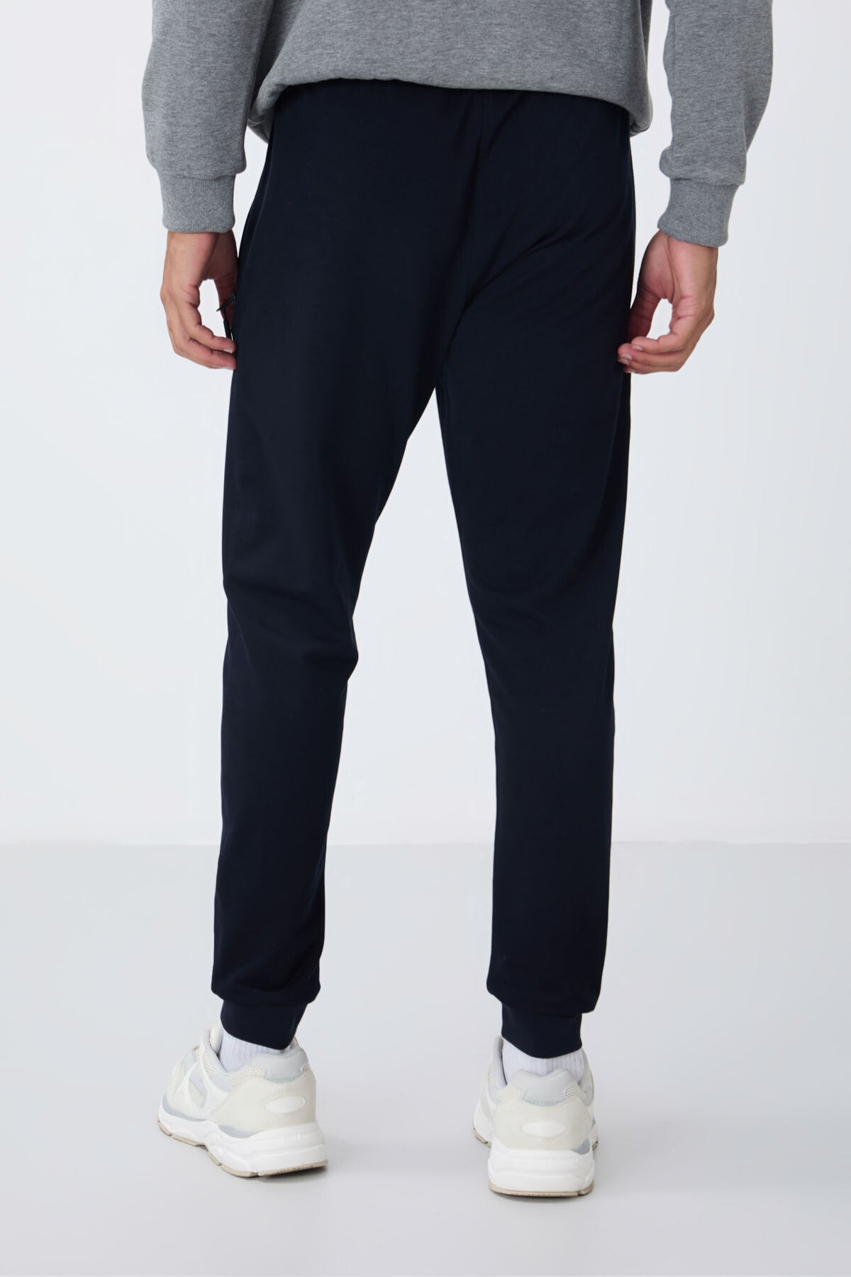 Lacivert Fermuar Cepli Standart Kalıp Jogger Erkek Eşofman Alt - 84651