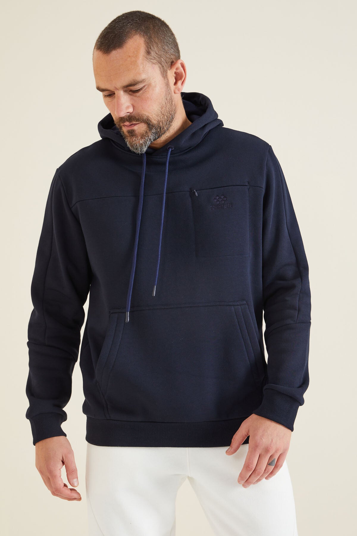 Lacivert Gizli Cep Detaylı Erkek Sweatshirt - 88312