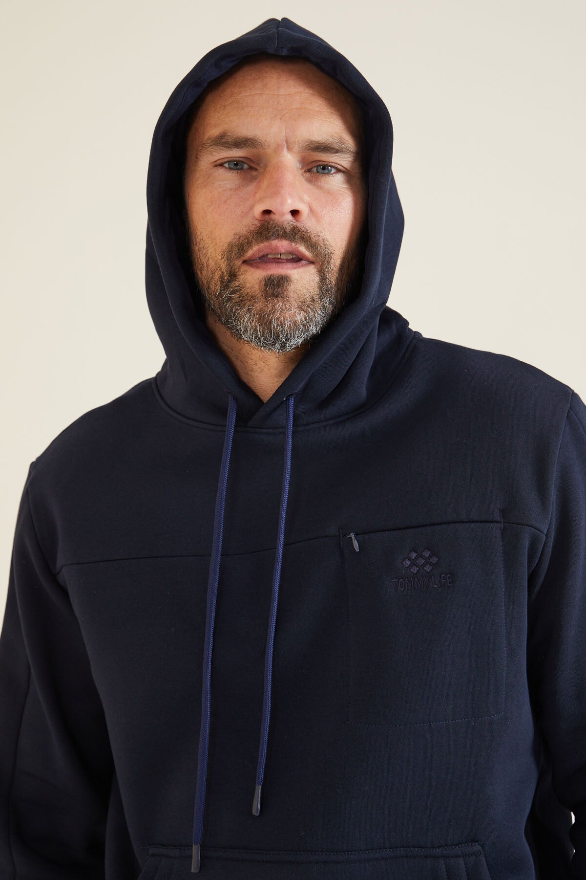 Lacivert Gizli Cep Detaylı Erkek Sweatshirt - 88312