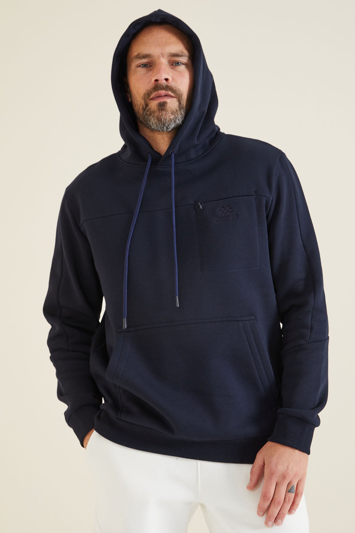 Lacivert Gizli Cep Detaylı Erkek Sweatshirt - 88312