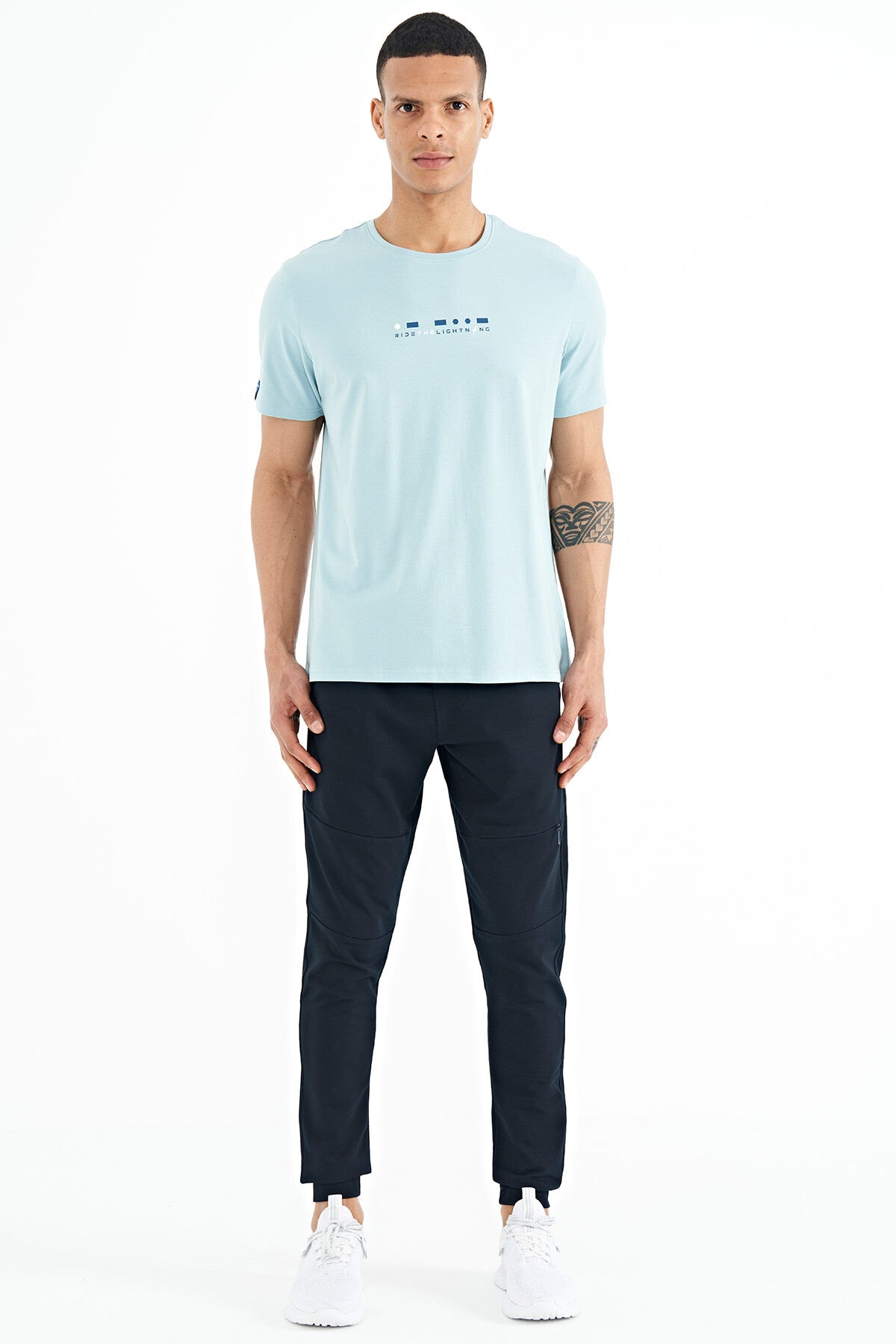 Lacivert Gizli Diz Cep Detaylı Standart Kalıp Erkek Joger Eşofman Alt - 84958