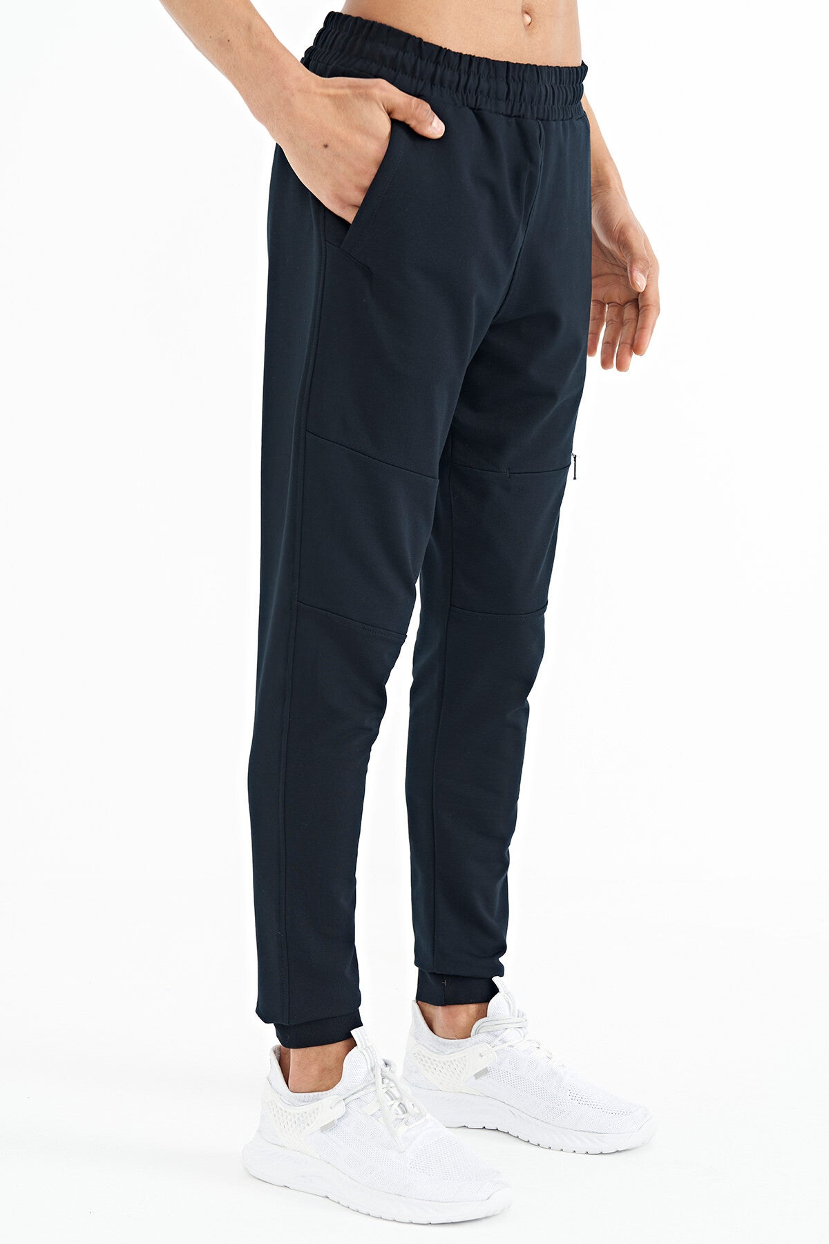 Lacivert Gizli Diz Cep Detaylı Standart Kalıp Erkek Joger Eşofman Alt - 84958