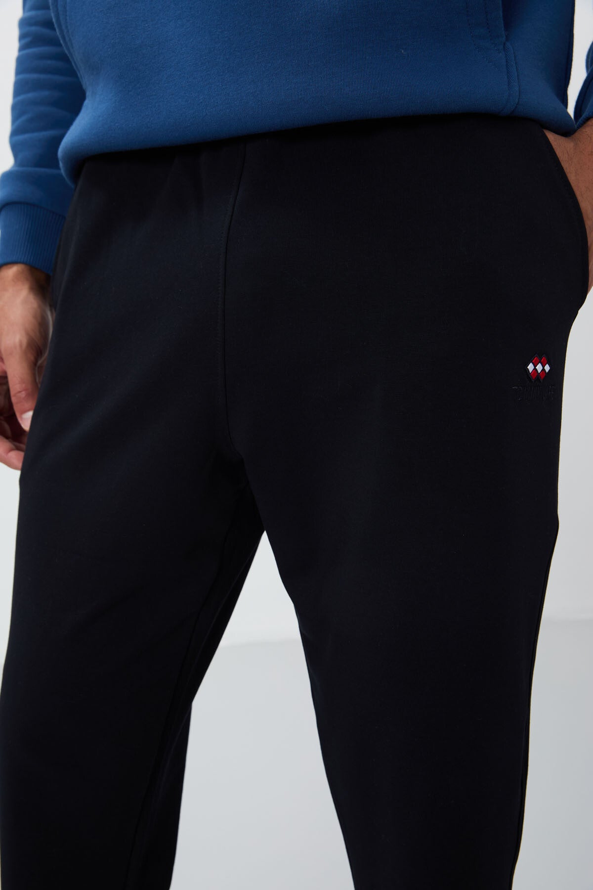 Lacivert Klasik Cepli Standart Kalıp Manşetli Erkek Eşofman Alt - 84652