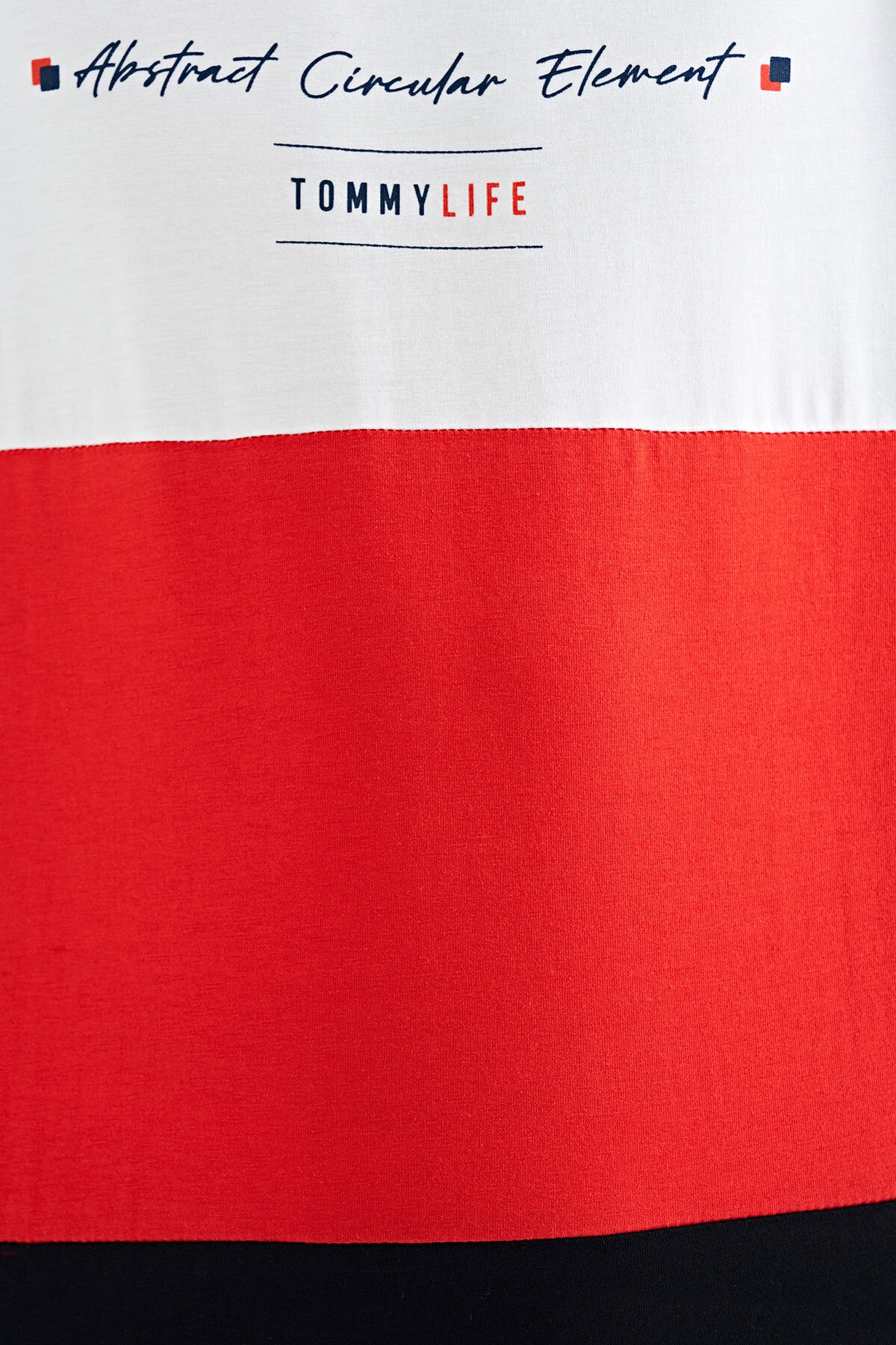 Lacivert Renk Bloklu O Yaka Baskı Detaylı Standart Kalıp Erkek Çocuk T-Shirt - 11135