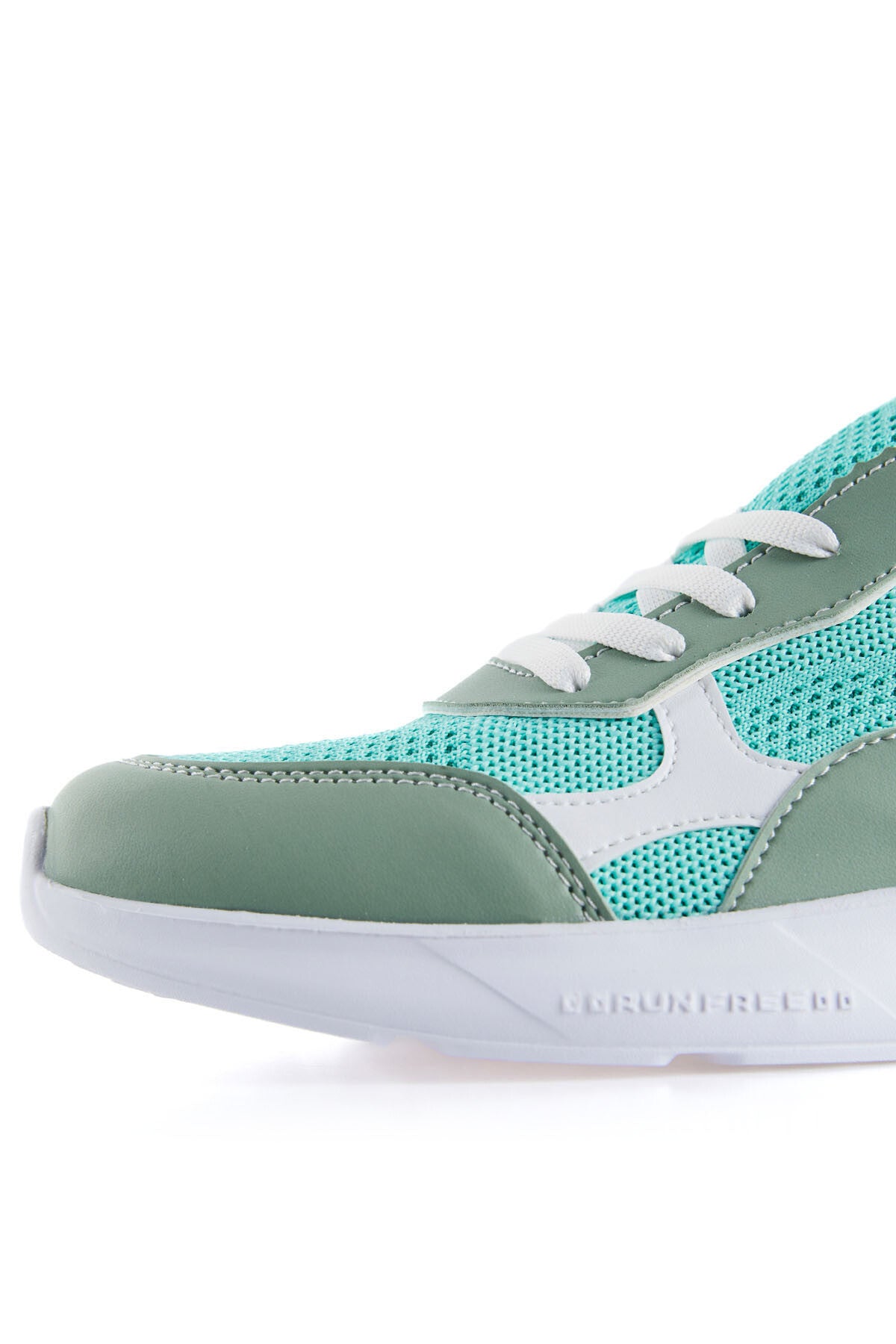 Mint Yeşili Yüksek Tabanlı File Detaylı Bağcıklı Bayan Spor Ayakkabı - 89208