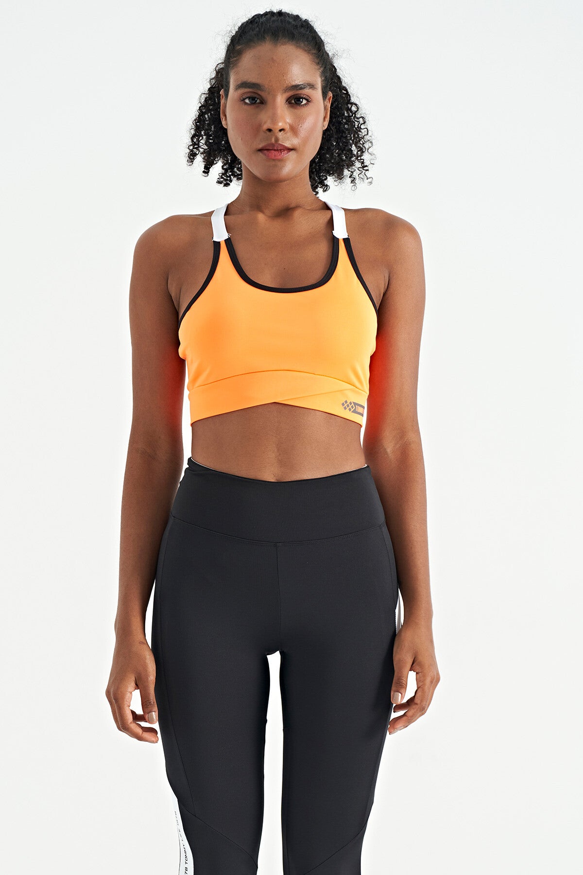 Neon Turuncu Sırt Detaylı Askılı Dar Kalıp Kadın Büstiyer - 97254