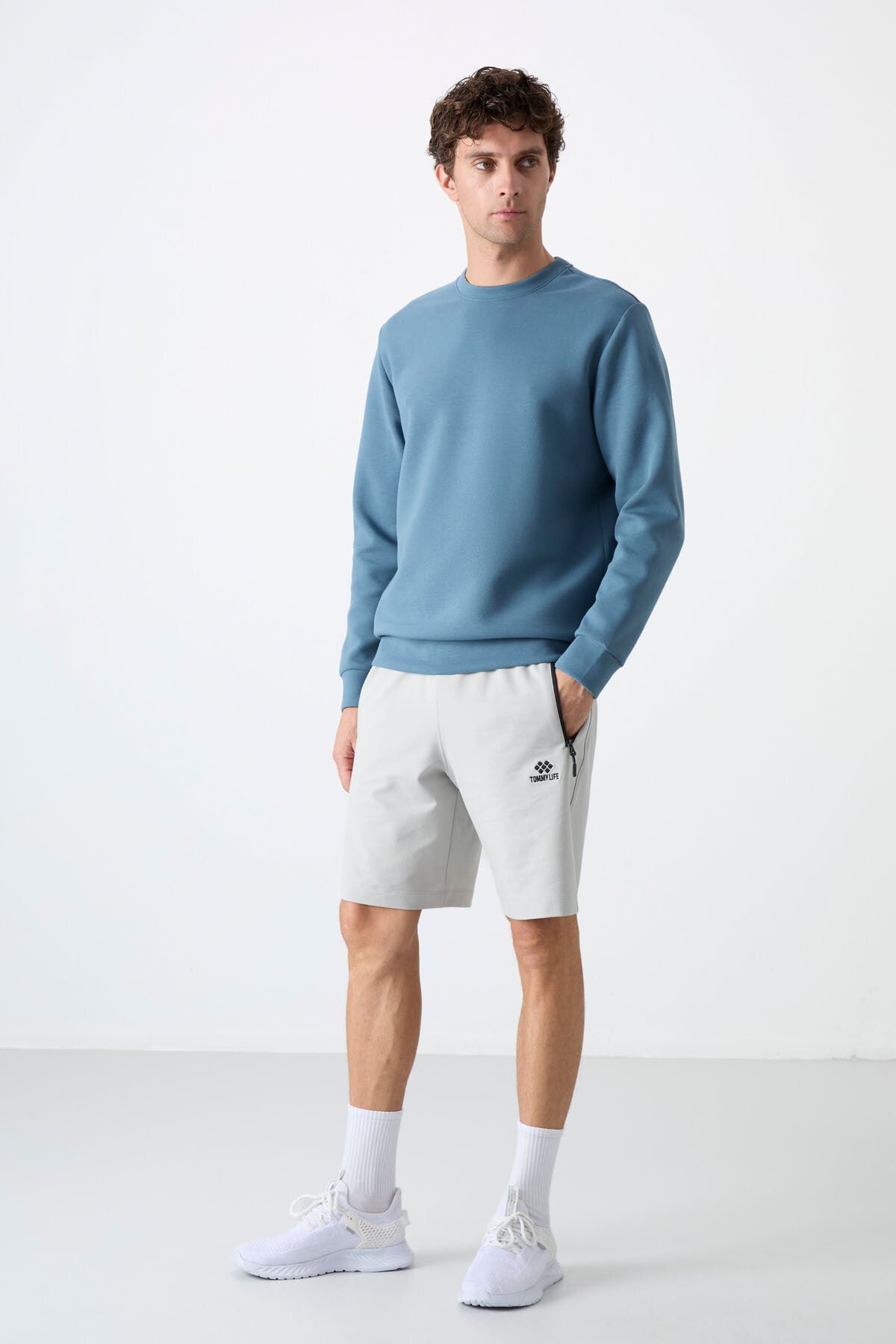 Orman Yeşili Basic O Yaka Rahat Form Erkek Sweatshirt - 88053
