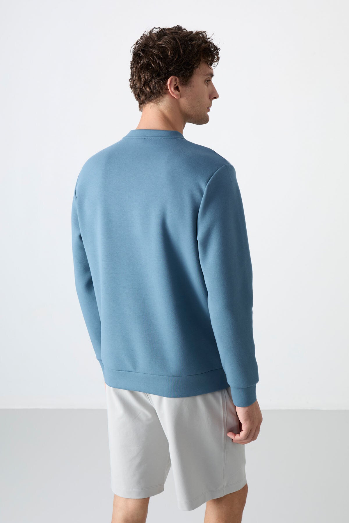Orman Yeşili Basic O Yaka Rahat Form Erkek Sweatshirt - 88053
