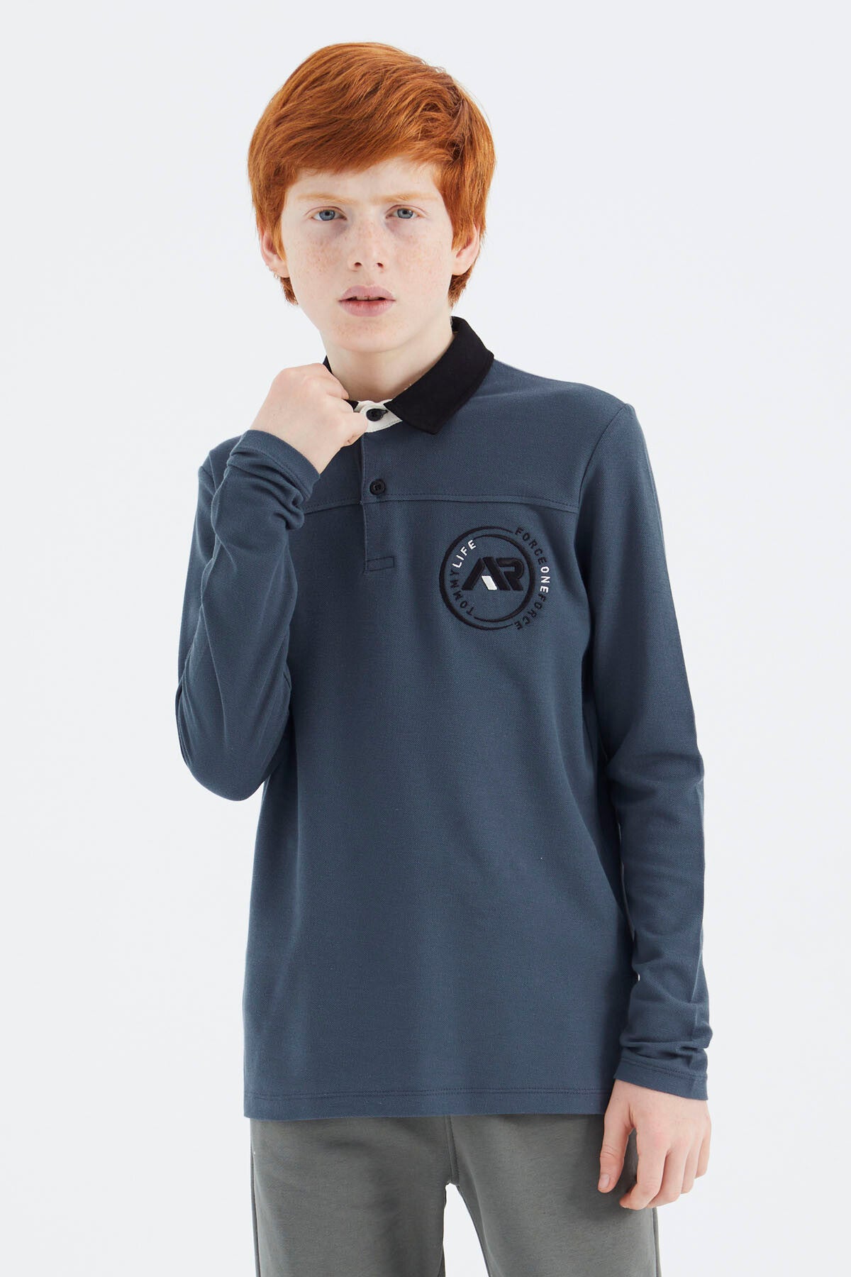 Orman Yeşili Polo Yaka Erkek Çocuk T-Shirt - 11172