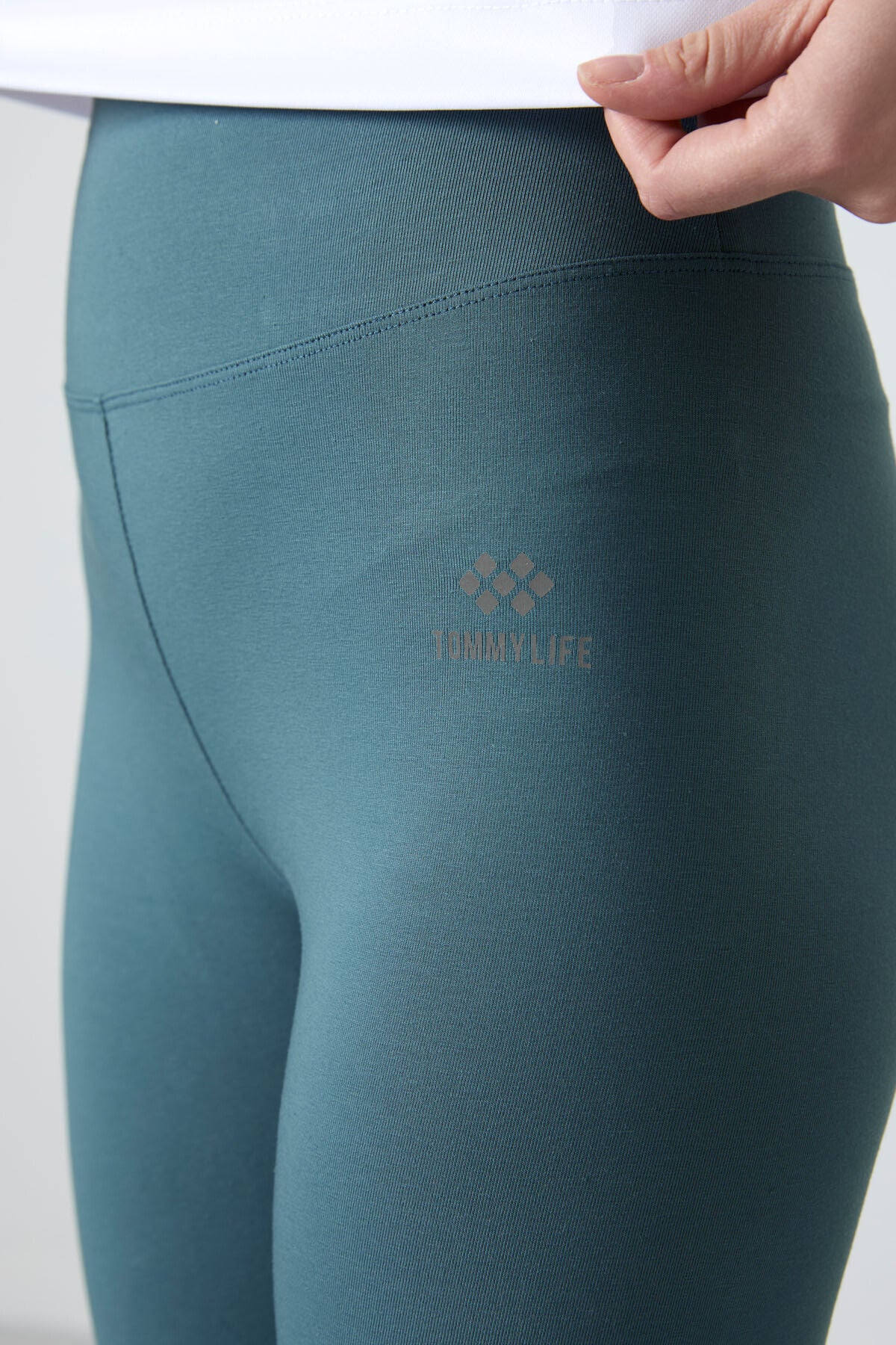 Orman Yeşili Yüksek Bel Toparlayıcı Slim Fit Dar Paça Kadın Tayt - 94011