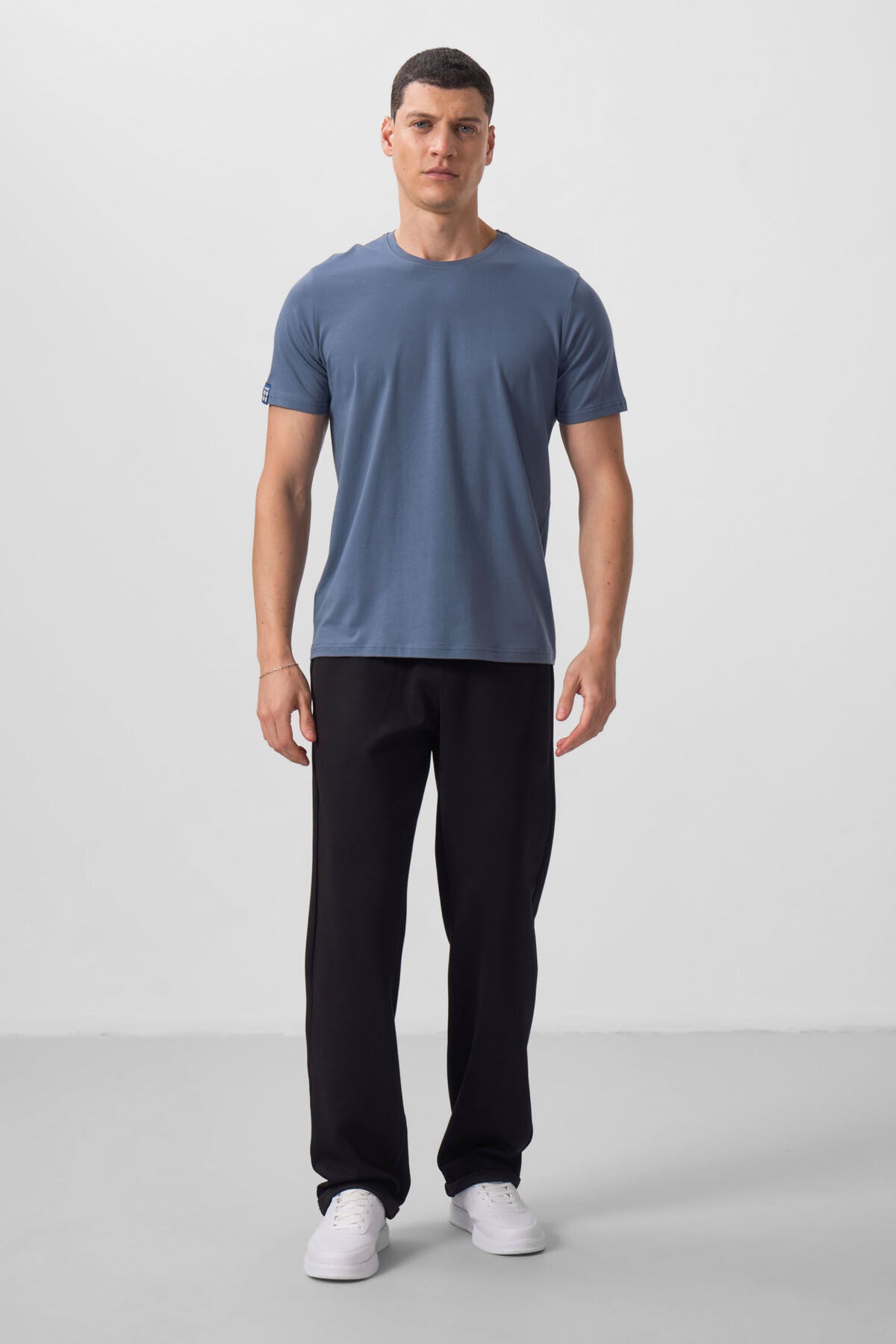 Petrol Erkek Basic Kısa Kol Standart Kalıp O Yaka T-shirt - 87911