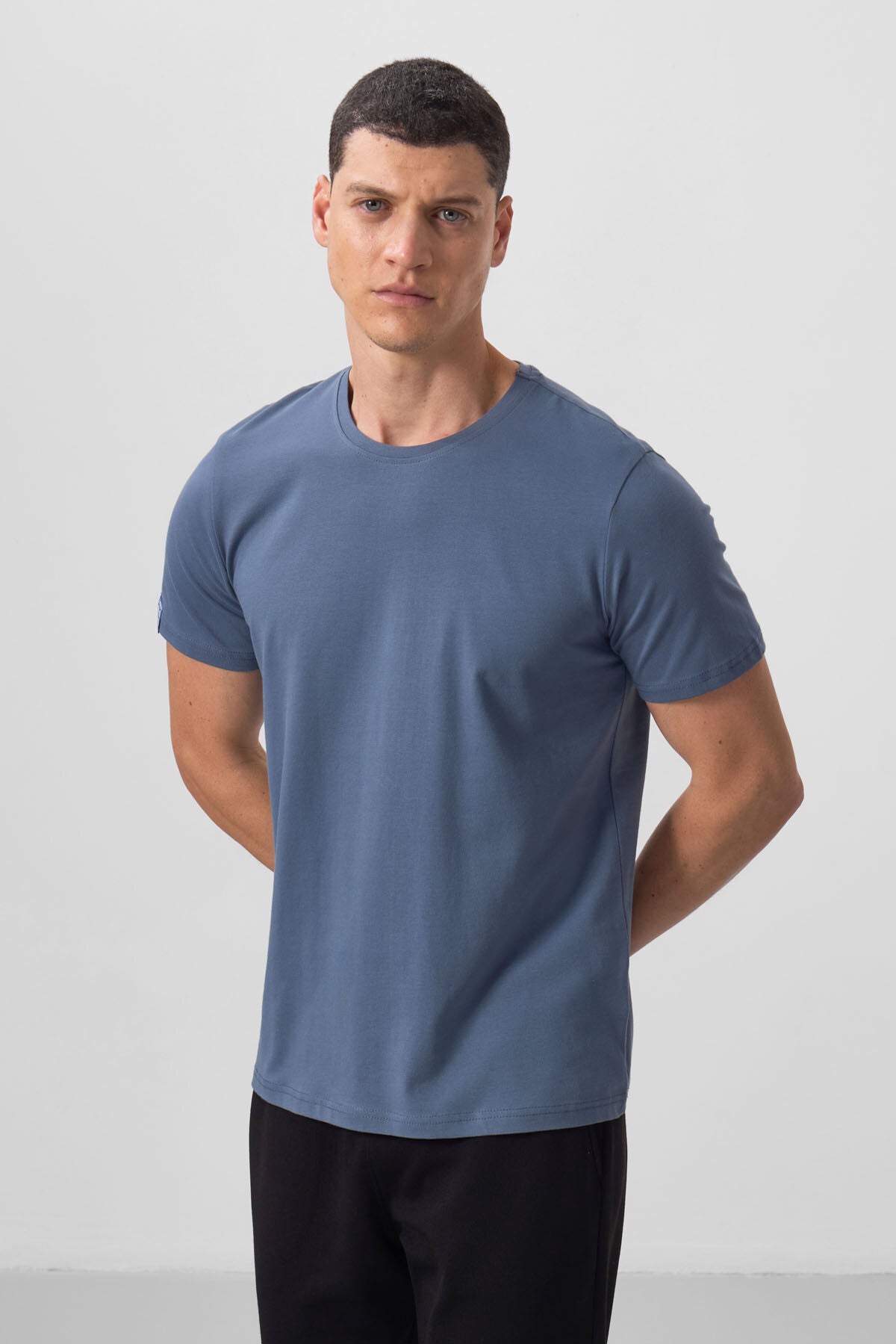 Petrol Erkek Basic Kısa Kol Standart Kalıp O Yaka T-shirt - 87911