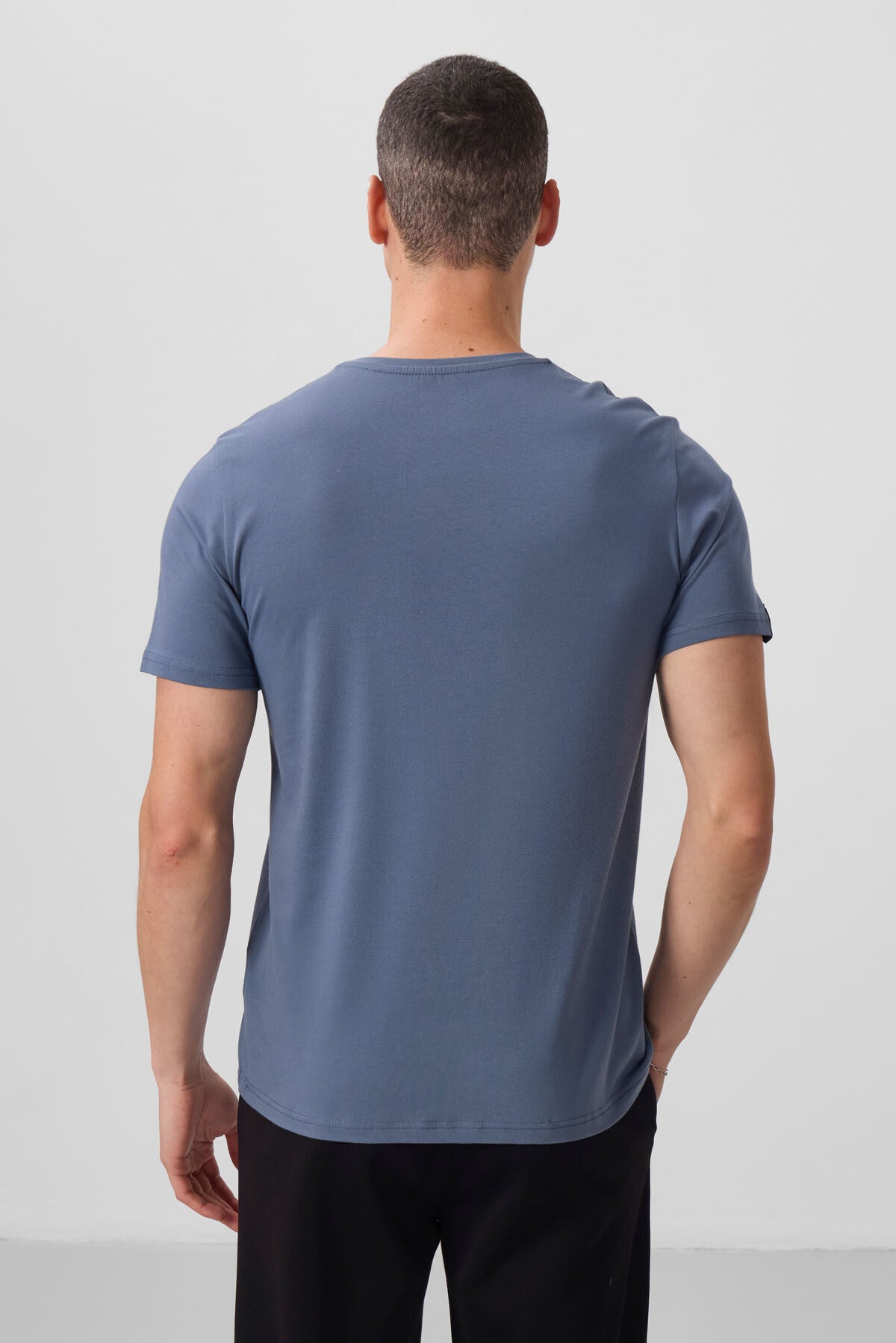 Petrol Erkek Basic Kısa Kol Standart Kalıp O Yaka T-shirt - 87911