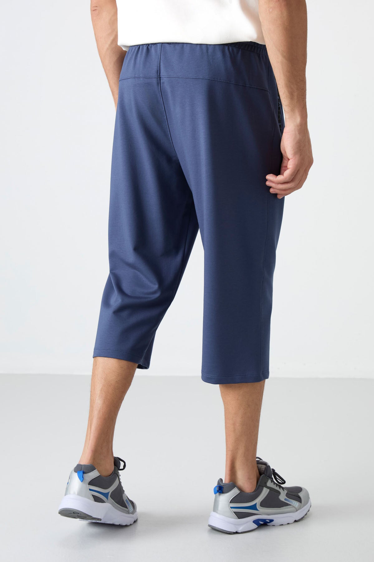 Petrol Fermuar Cepli Standart Kalıp Klasik Paça Erkek Kapri - 83091