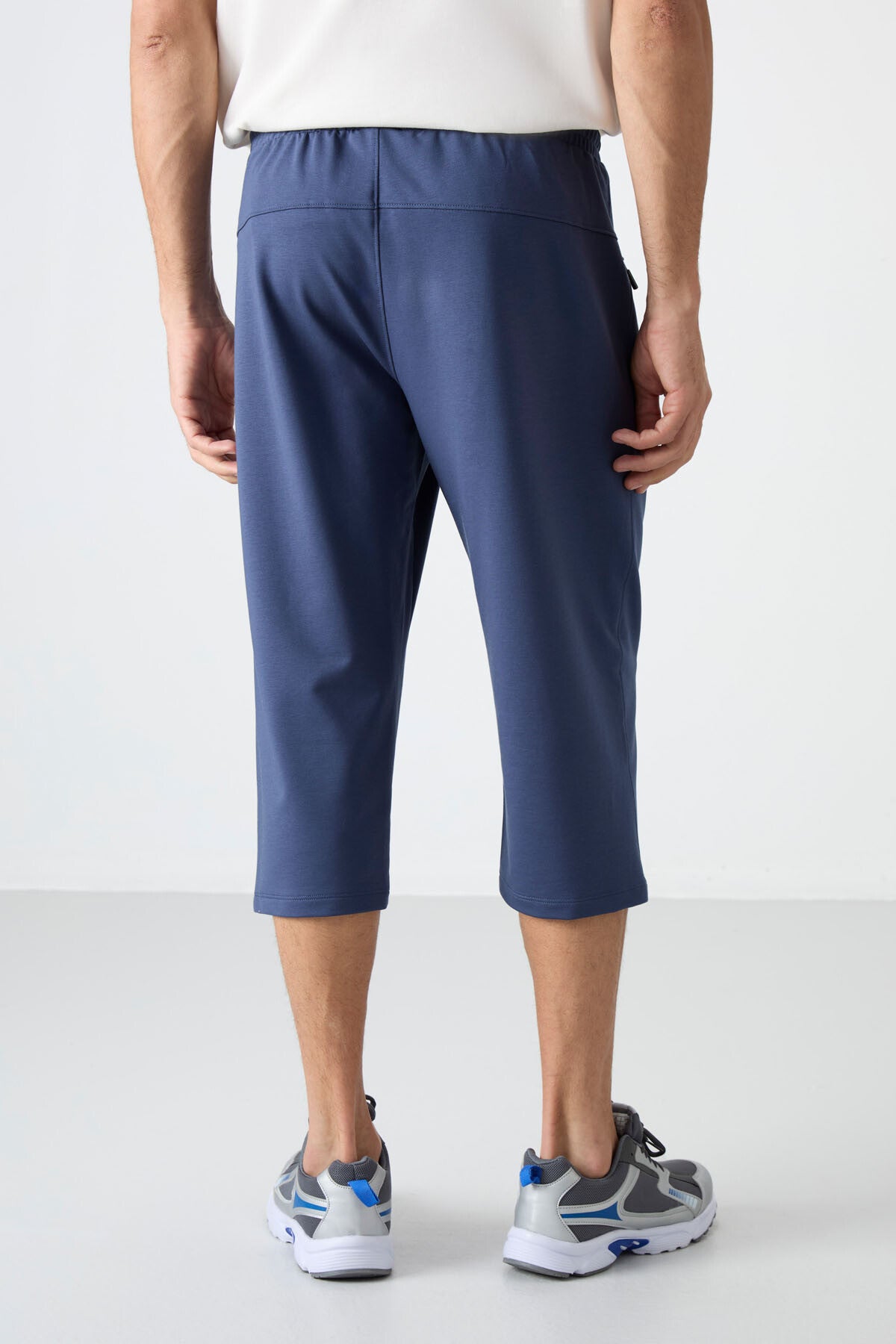 Petrol Fermuar Cepli Standart Kalıp Klasik Paça Erkek Kapri - 83091