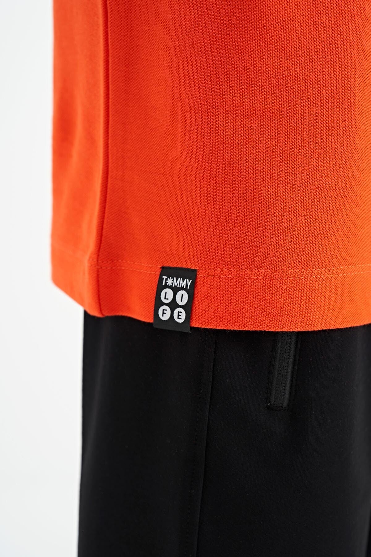 Portakal Ön Cep Detaylı Baskılı Standart Kalıp Polo Yaka Erkek Çocuk T-Shirt - 11102