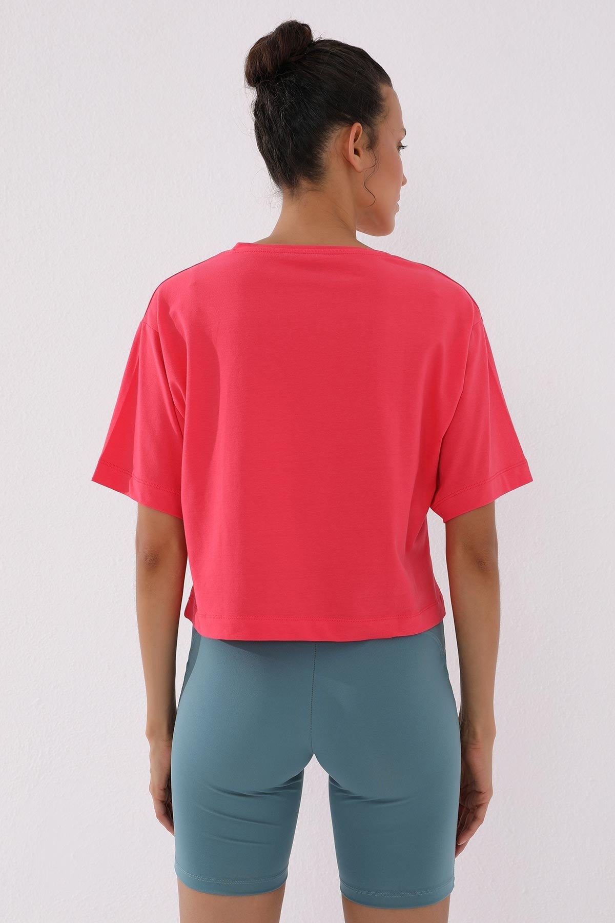 Rose Yazı Baskılı Kısa O Yaka Kadın Oversize T-Shirt - 97135