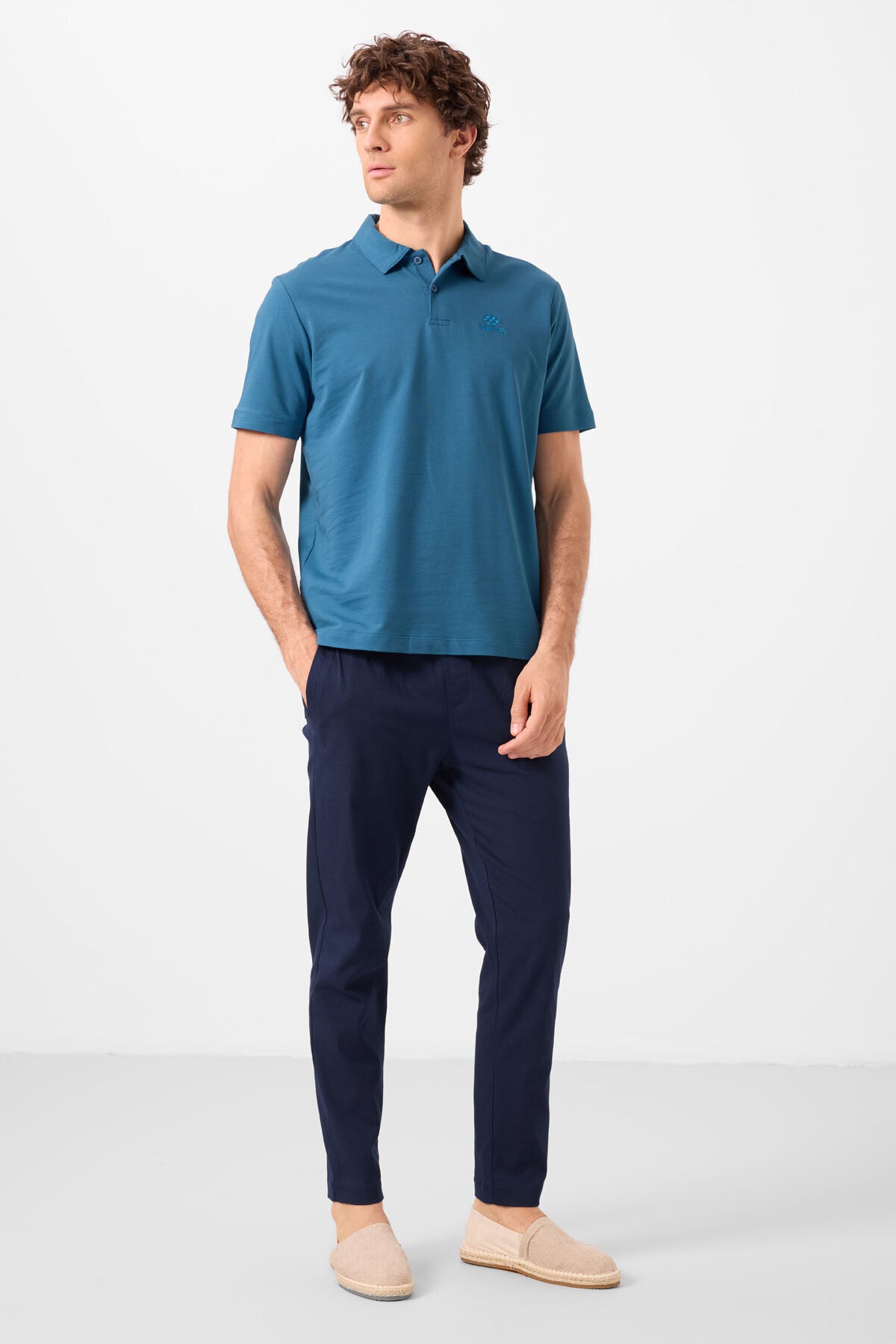 Saks Standart Kalıp Basic Polo Yaka Erkek T-Shirt - 87748