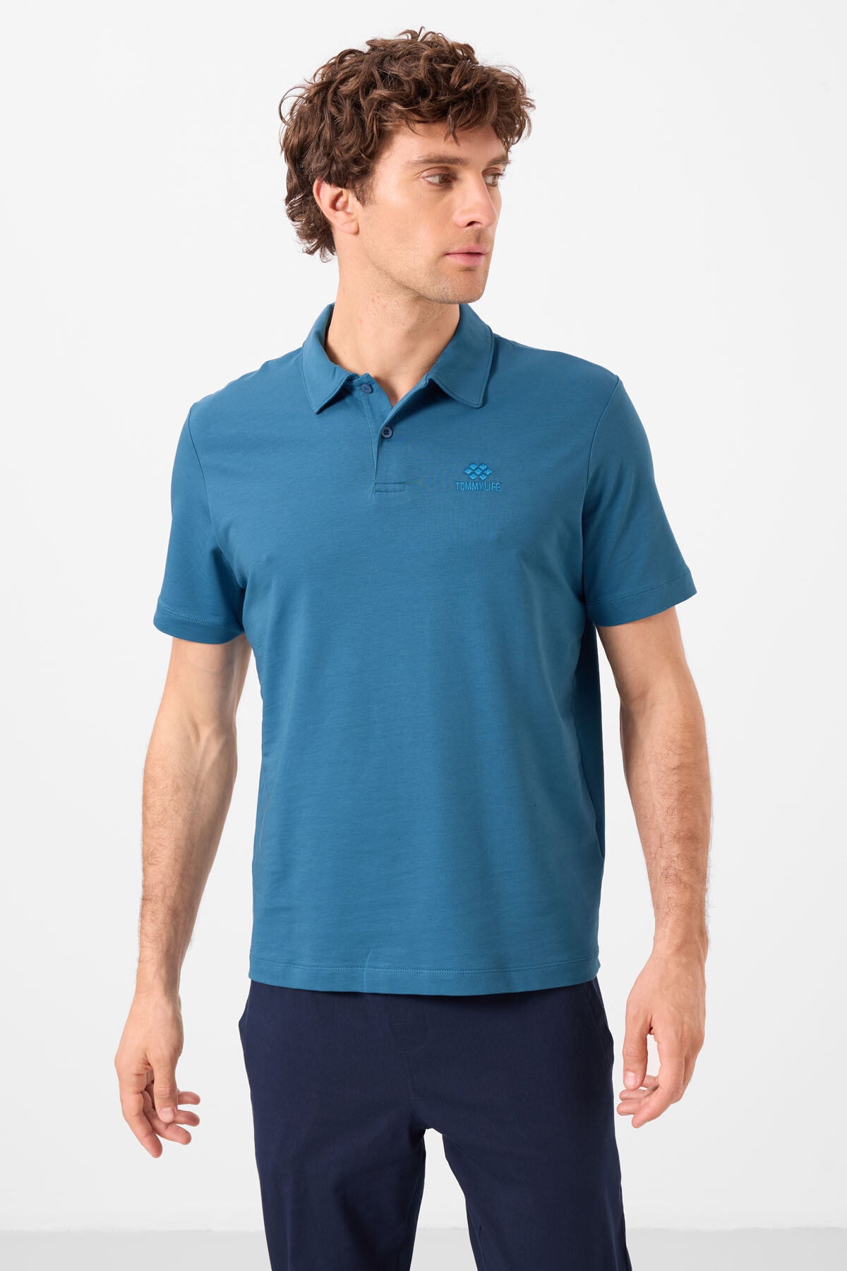 Saks Standart Kalıp Basic Polo Yaka Erkek T-Shirt - 87748