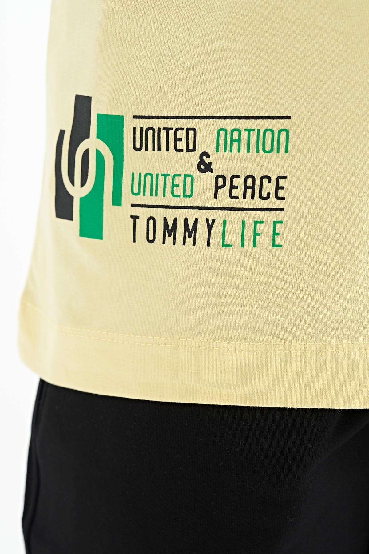 Sarı Baskılı Standart Kalıp O Yaka Erkek Çocuk T-Shirt - 11097