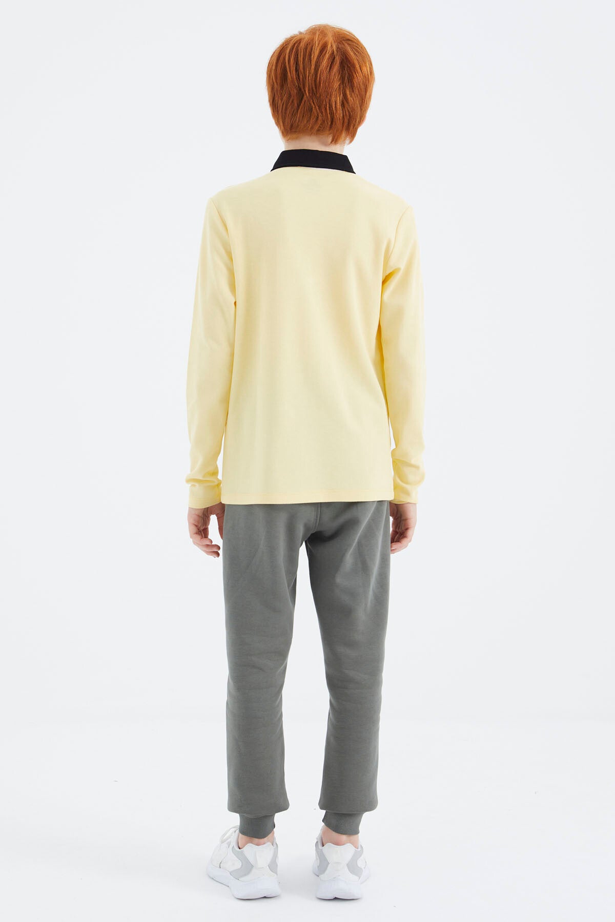 Sarı Polo Yaka Basic Erkek Çocuk T-Shirt - 11171