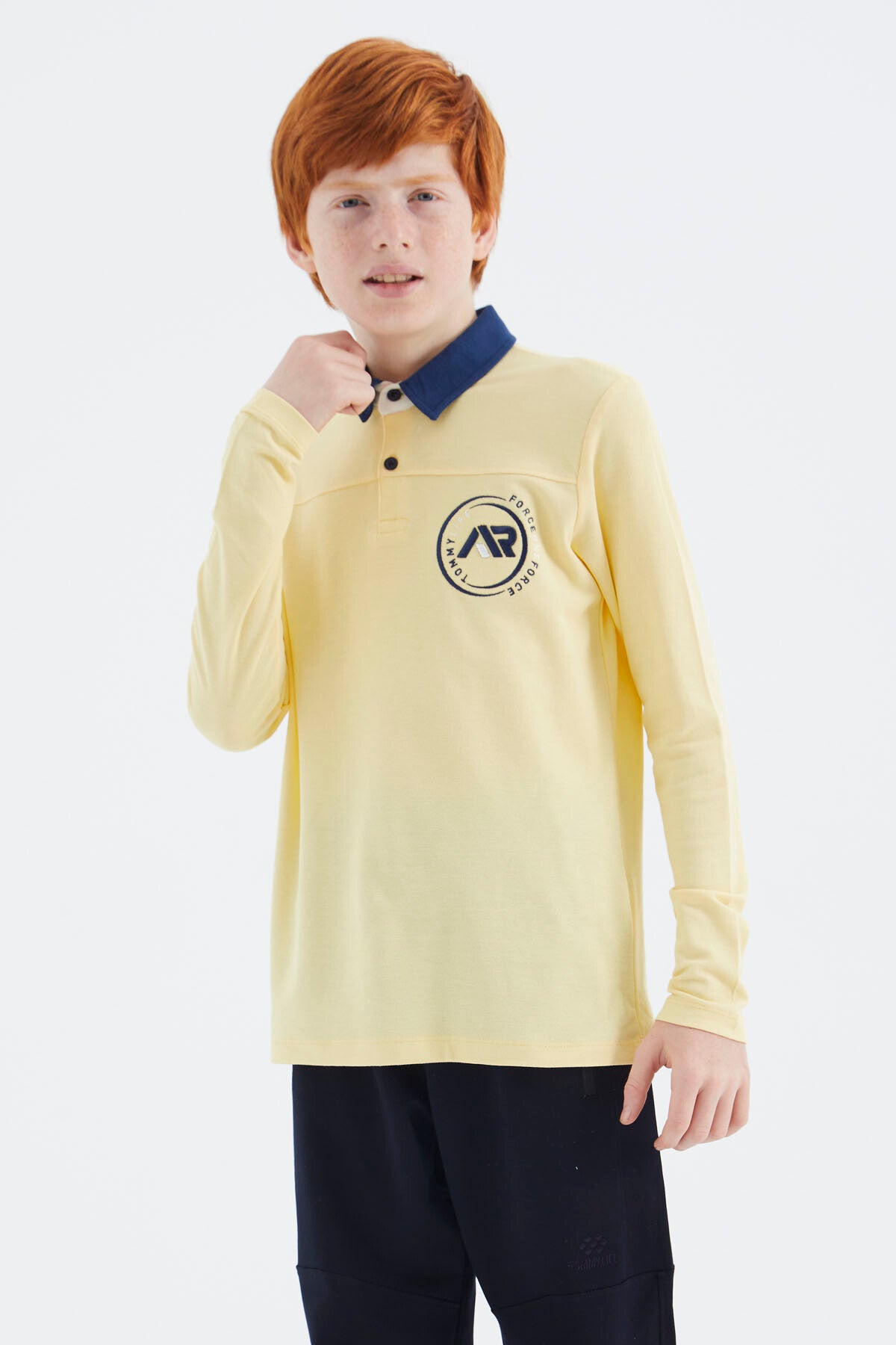 Sarı Polo Yaka Erkek Çocuk T-Shirt - 11172