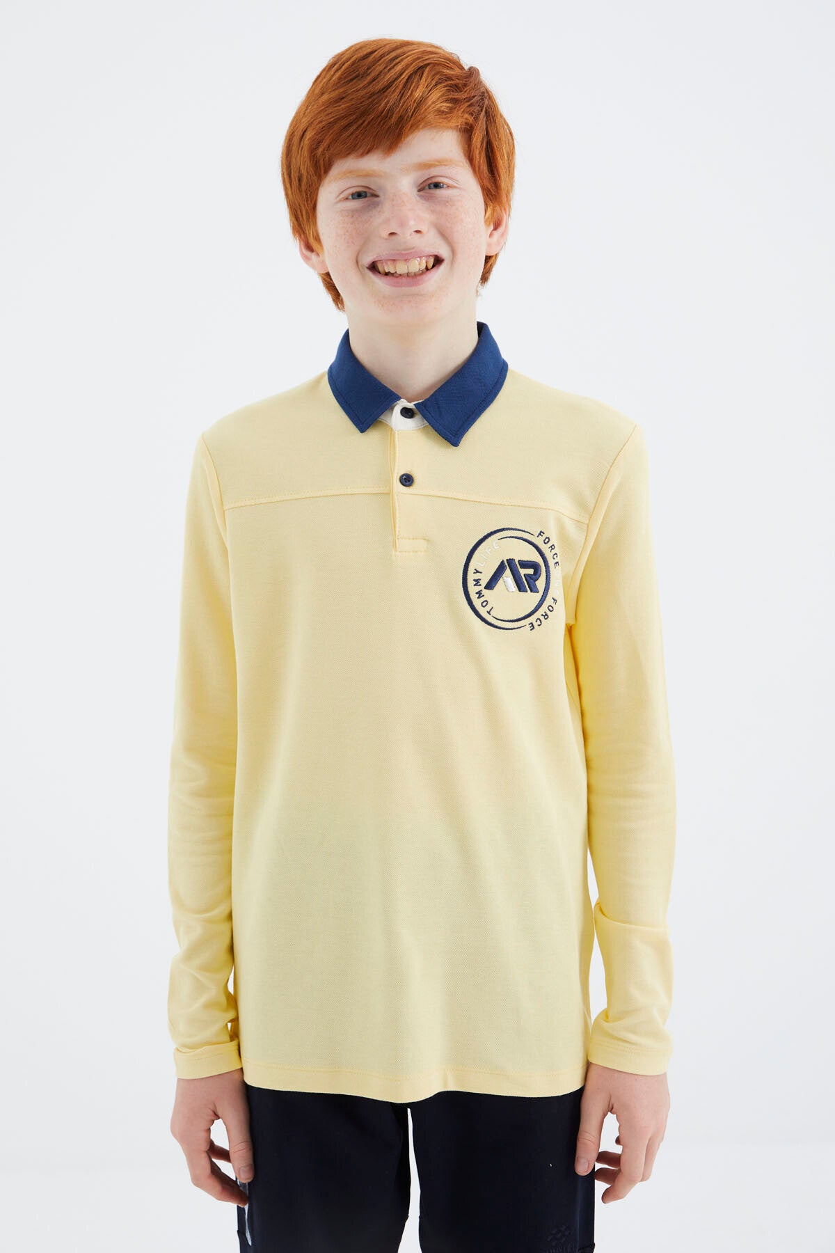 Sarı Polo Yaka Erkek Çocuk T-Shirt - 11172