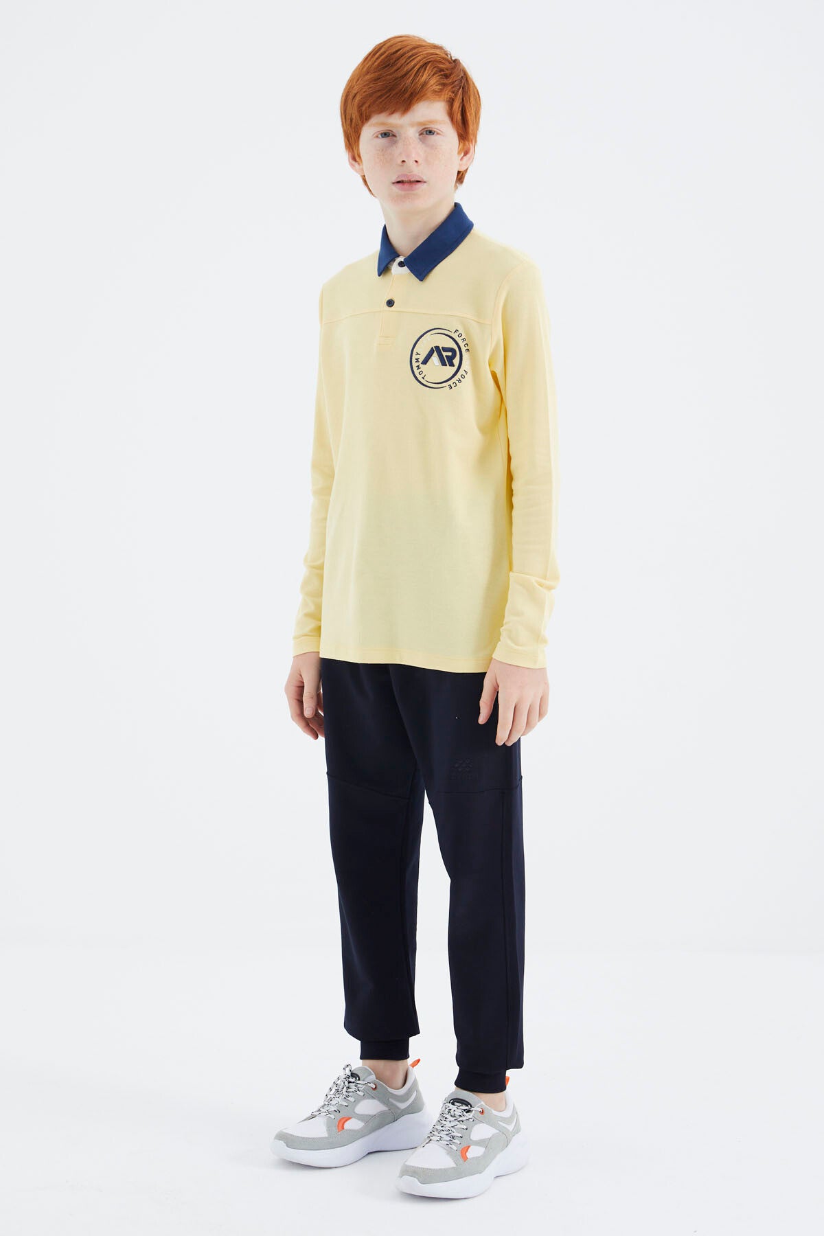 Sarı Polo Yaka Erkek Çocuk T-Shirt - 11172