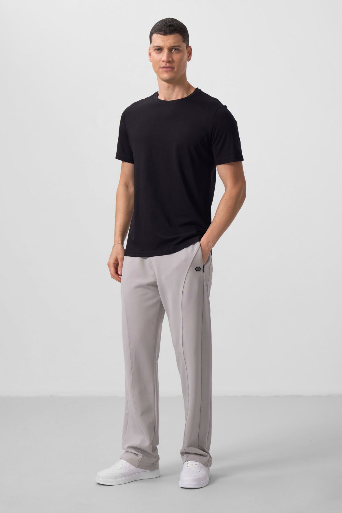 Siyah Erkek Basic Kısa Kol Standart Kalıp O Yaka T-shirt - 87911