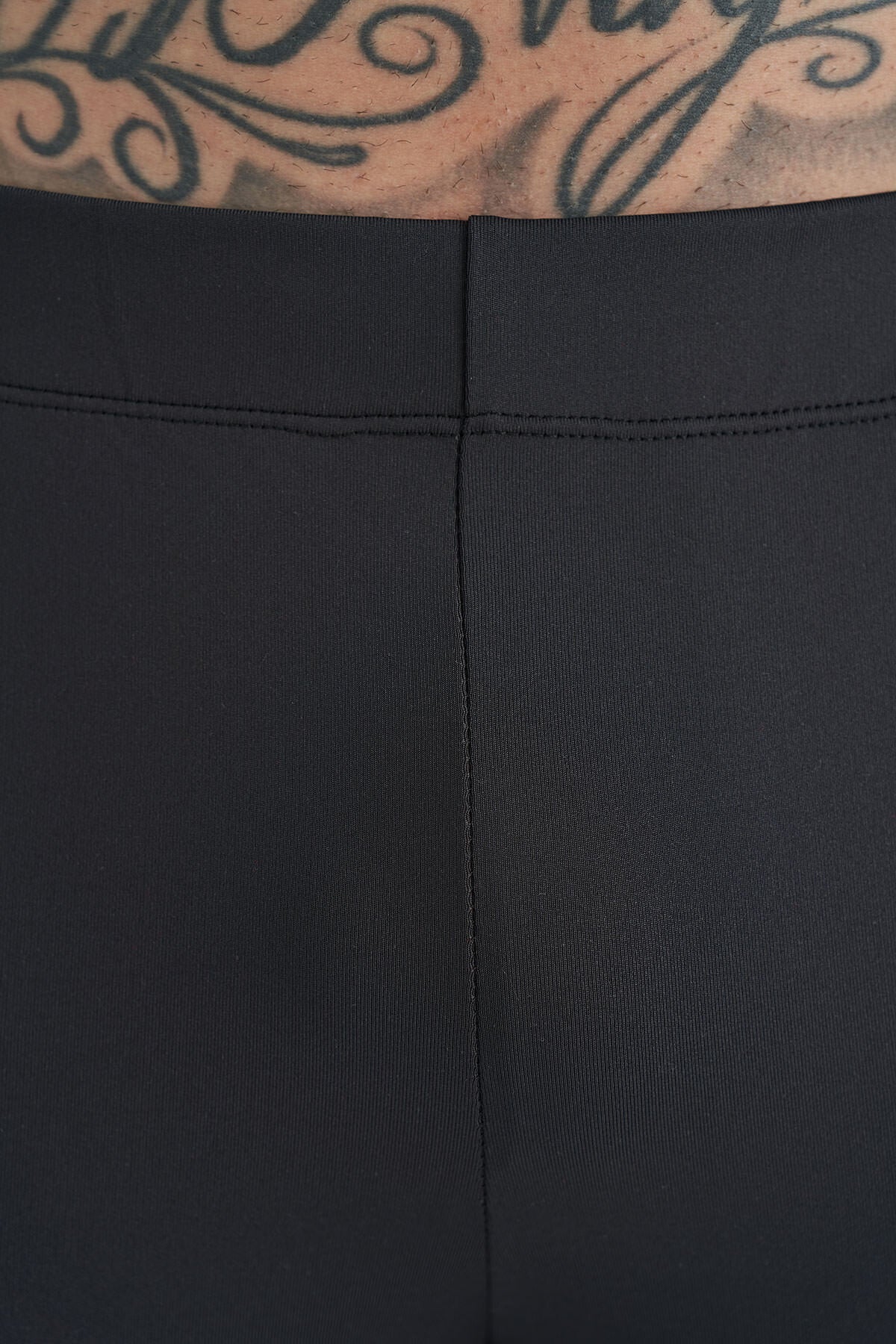 Siyah Arka Bilek Baskı Detaylı Yüksek Bel Slim Fit Aktif Spor Erkek Tayt - 84988