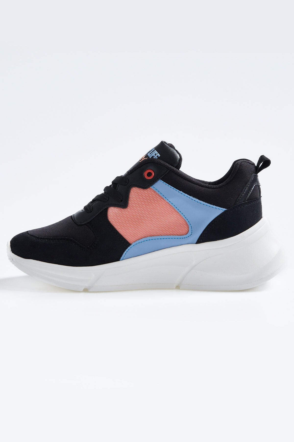 Siyah Bağcıklı Yüksek Taban File Detaylı Renkli Kadın Spor Ayakkabı - 89203