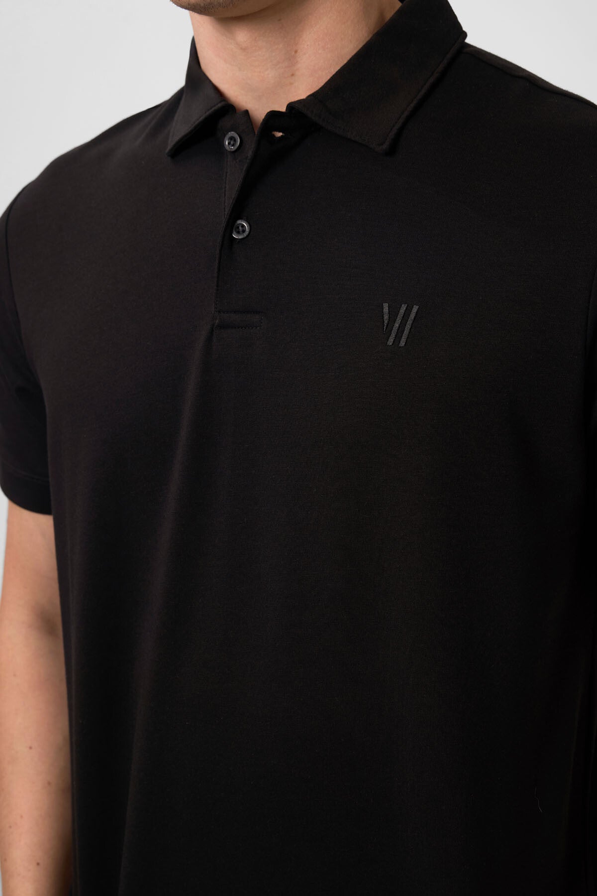 Siyah Standart Kalıp Basic Polo Yaka Erkek T-Shirt - 87768