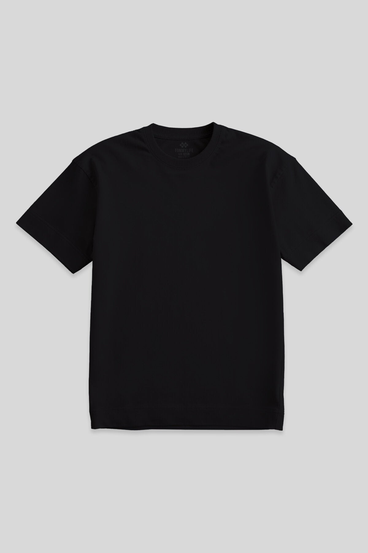 Siyah Basic Kısa Kol O Yaka Büyük Beden Erkek T-Shirt - 88072