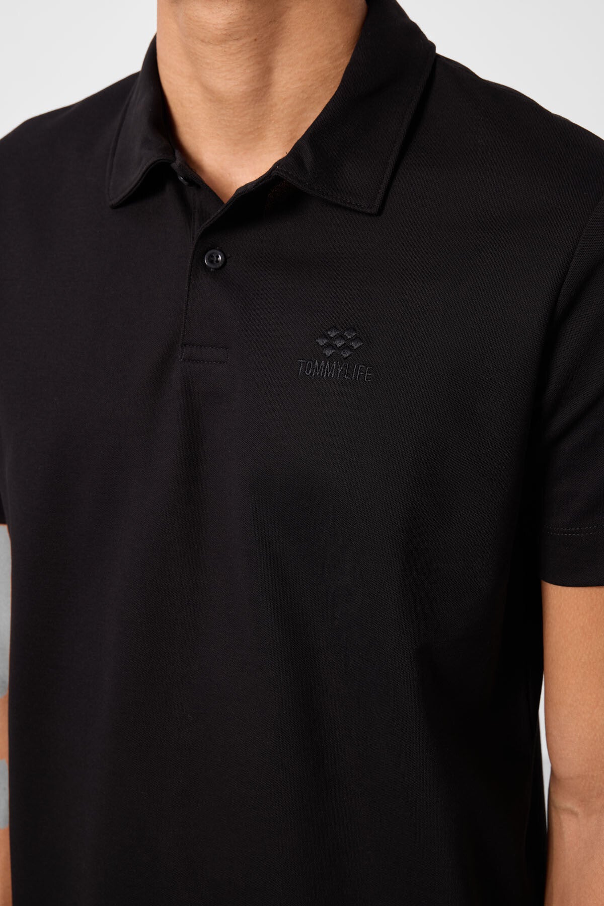 Siyah Standart Kalıp Basic Polo Yaka Erkek T-Shirt - 87748