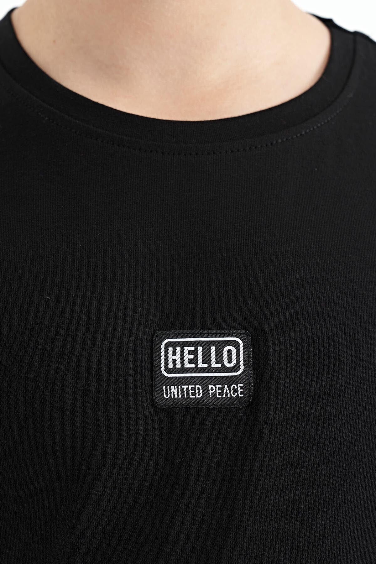 Siyah Baskılı Standart Kalıp O Yaka Erkek Çocuk T-Shirt - 11097