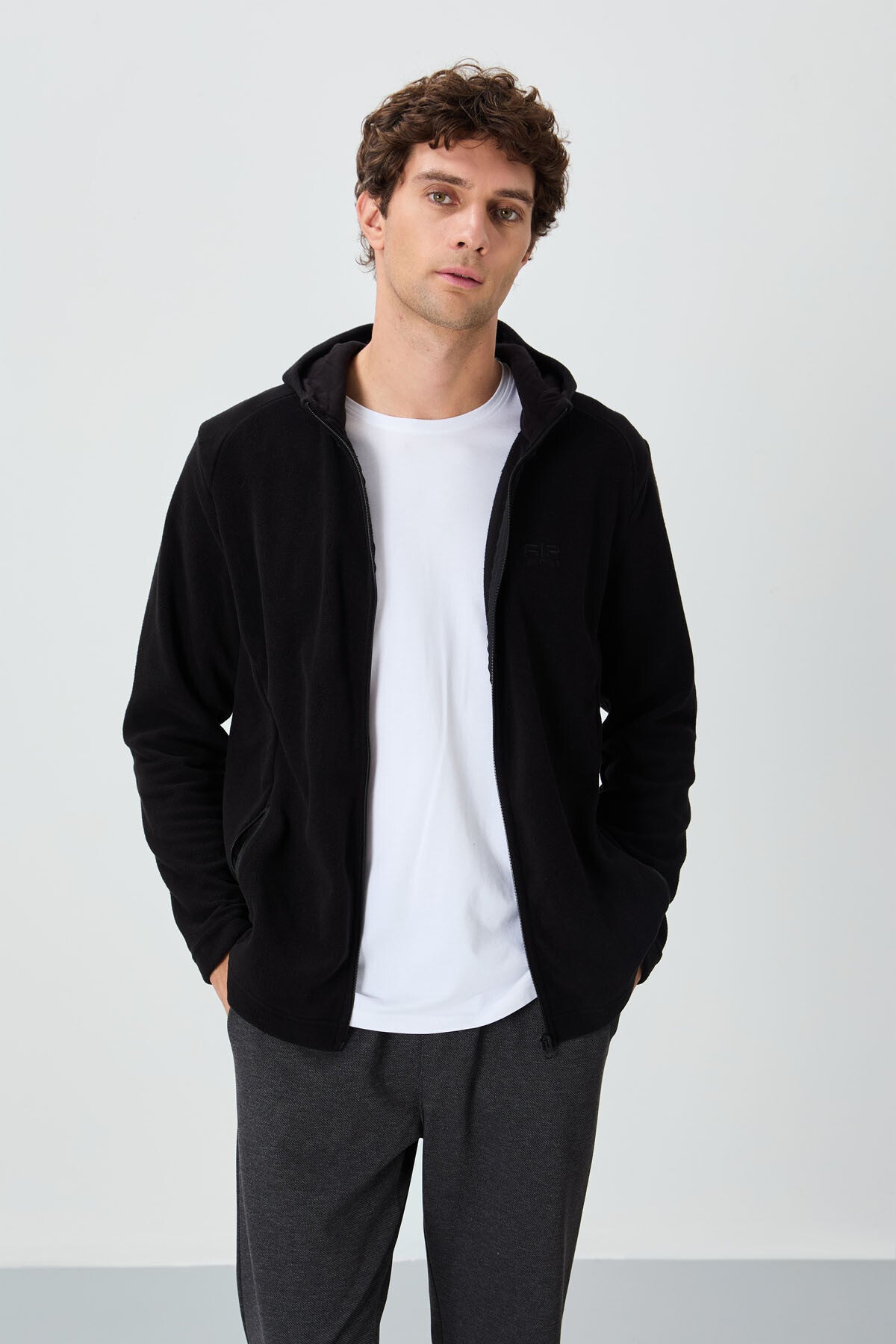 Connell Siyah Rahat Kalıp Polar Erkek Sweatshirt - 88313