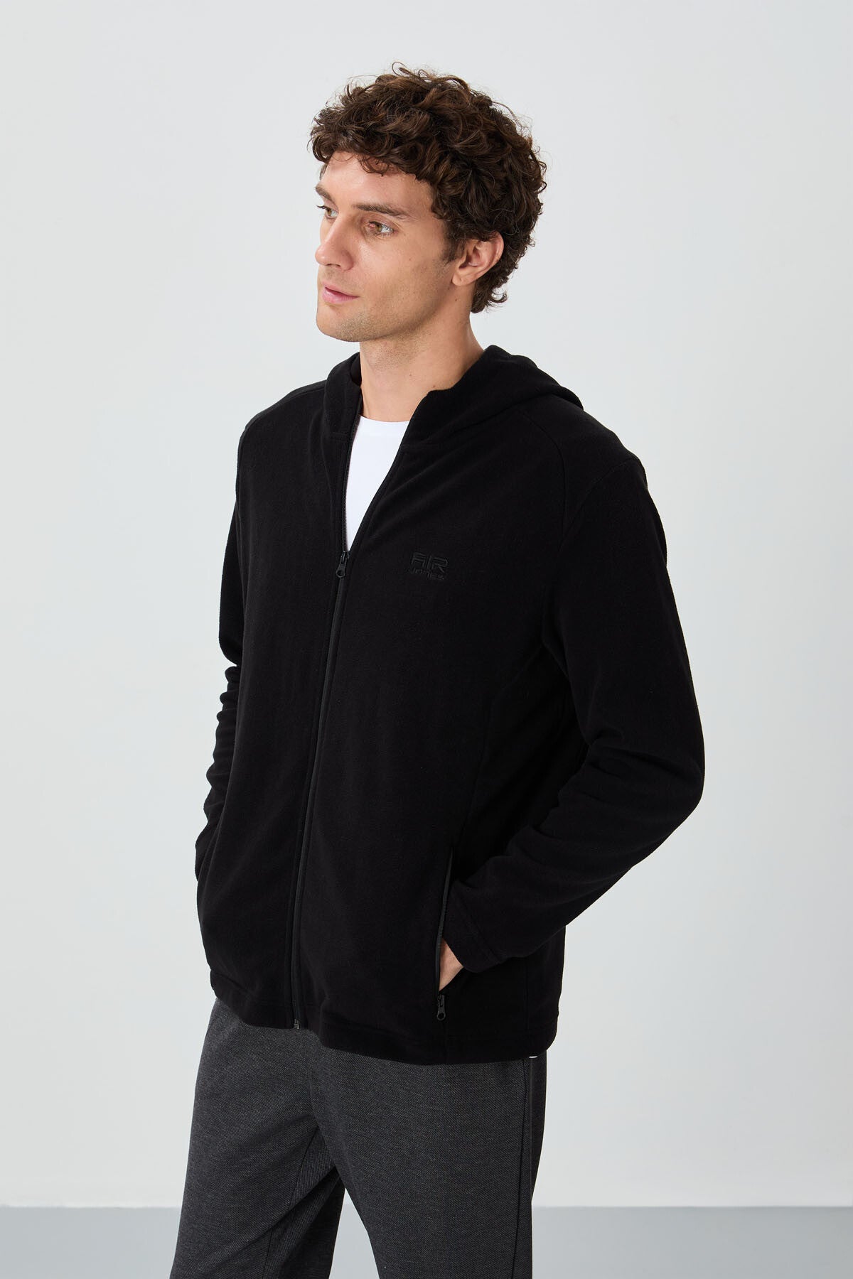 Connell Siyah Rahat Kalıp Polar Erkek Sweatshirt - 88313