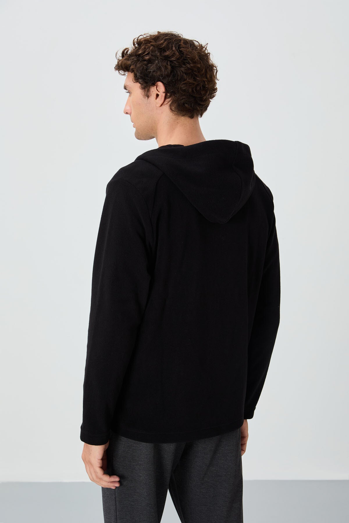 Connell Siyah Rahat Kalıp Polar Erkek Sweatshirt - 88313