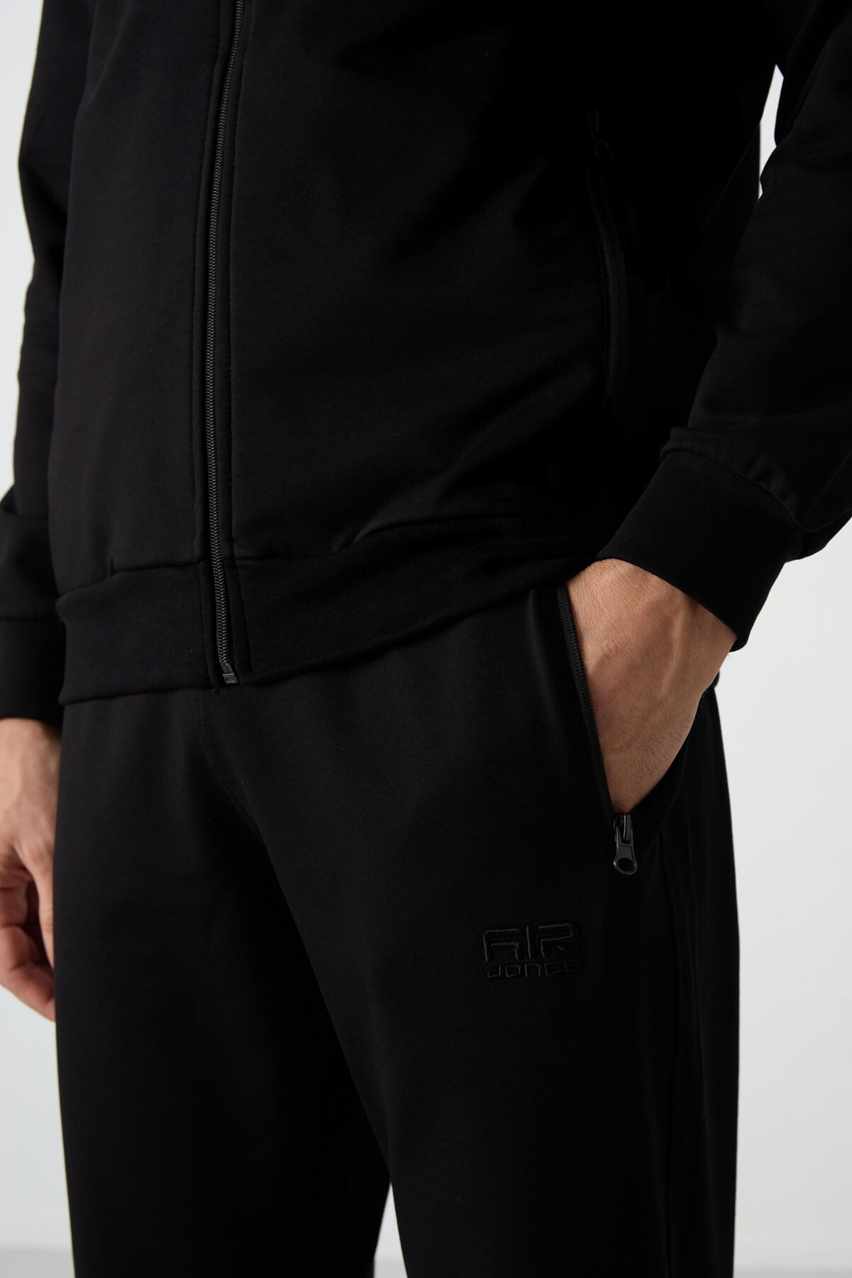 Troy Siyah Standart Kalıp Erkek Eşofman Takım - 85196